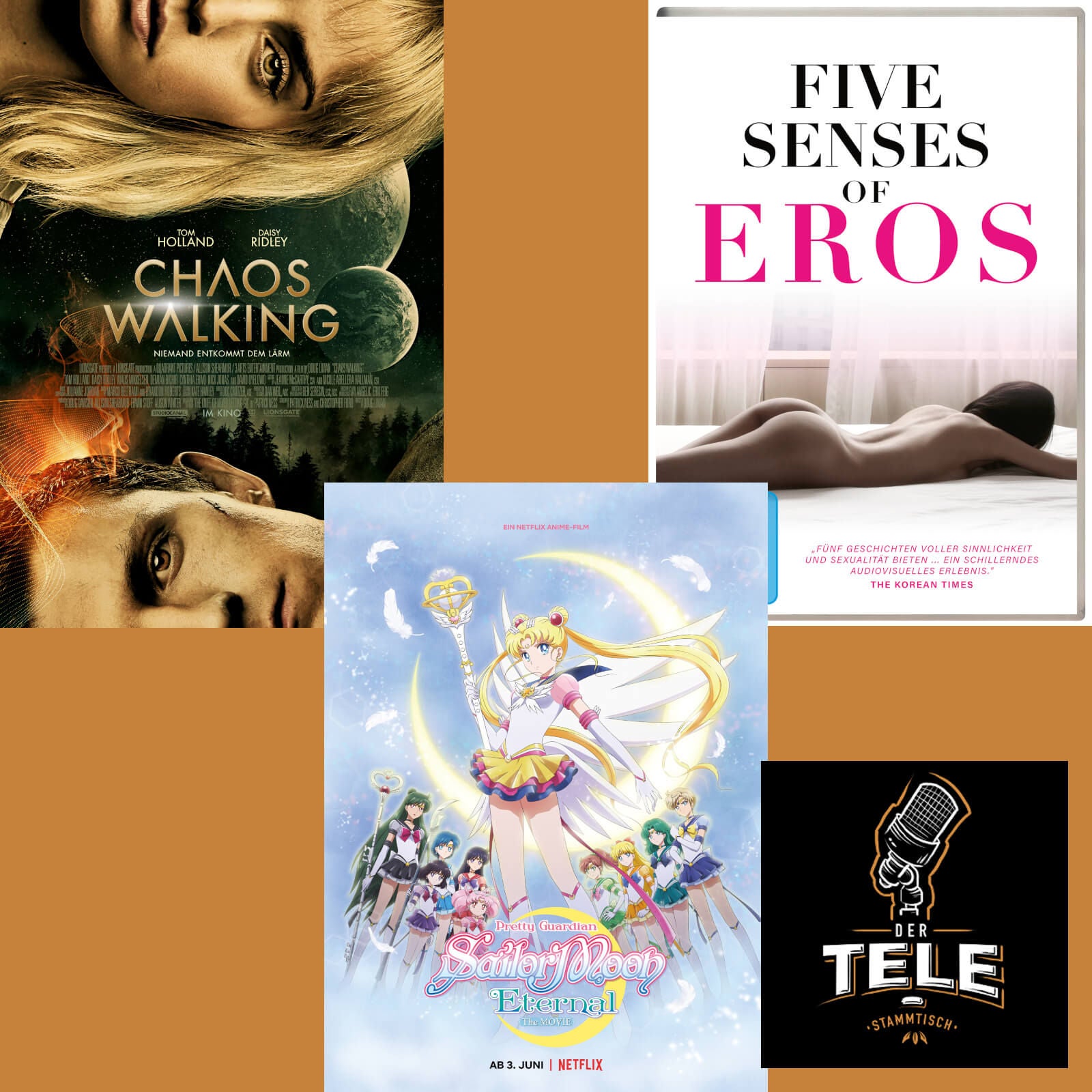 "Chaos Walking", "Sailor Moon: Eternal The Movie" und "Five Senses Of Eros"