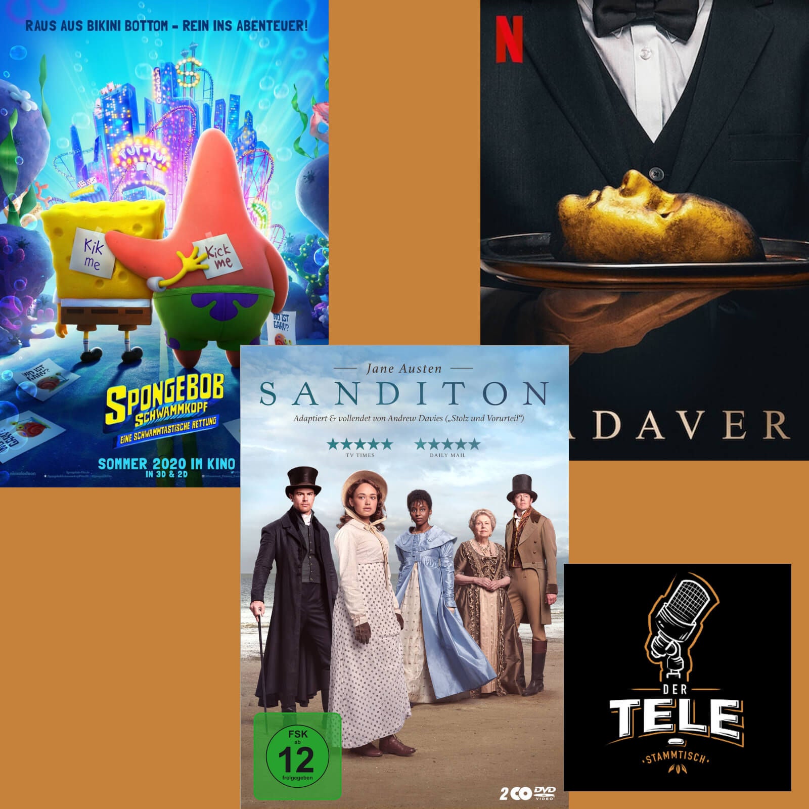 "Spongebob: Eine Schwammtastische Rettung", "Sanditon" und "Kadaver"