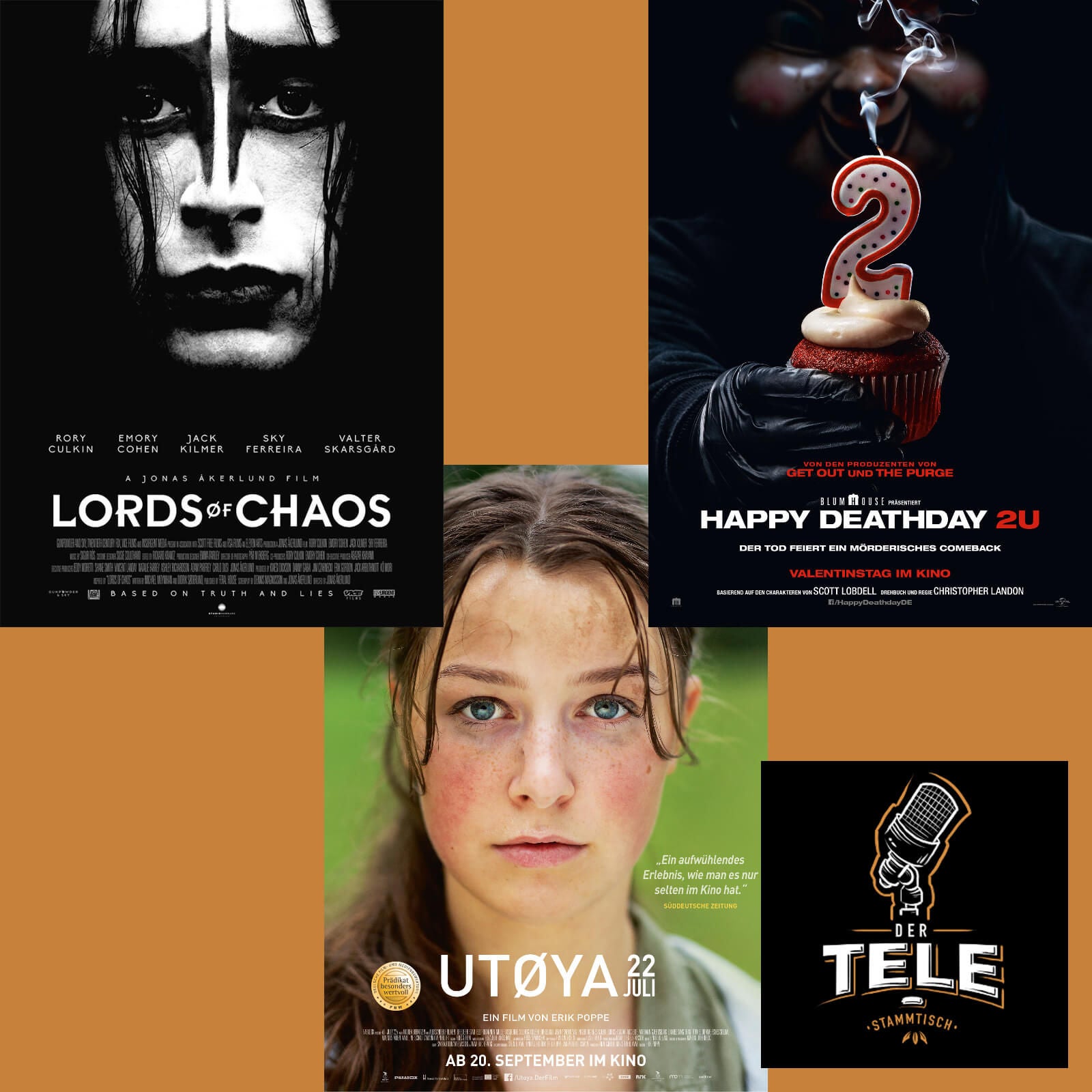 Reviews - "Lords of Chaos", "Utøya 22. Juli", "22. Juli" und "Happy Deathday 2U"