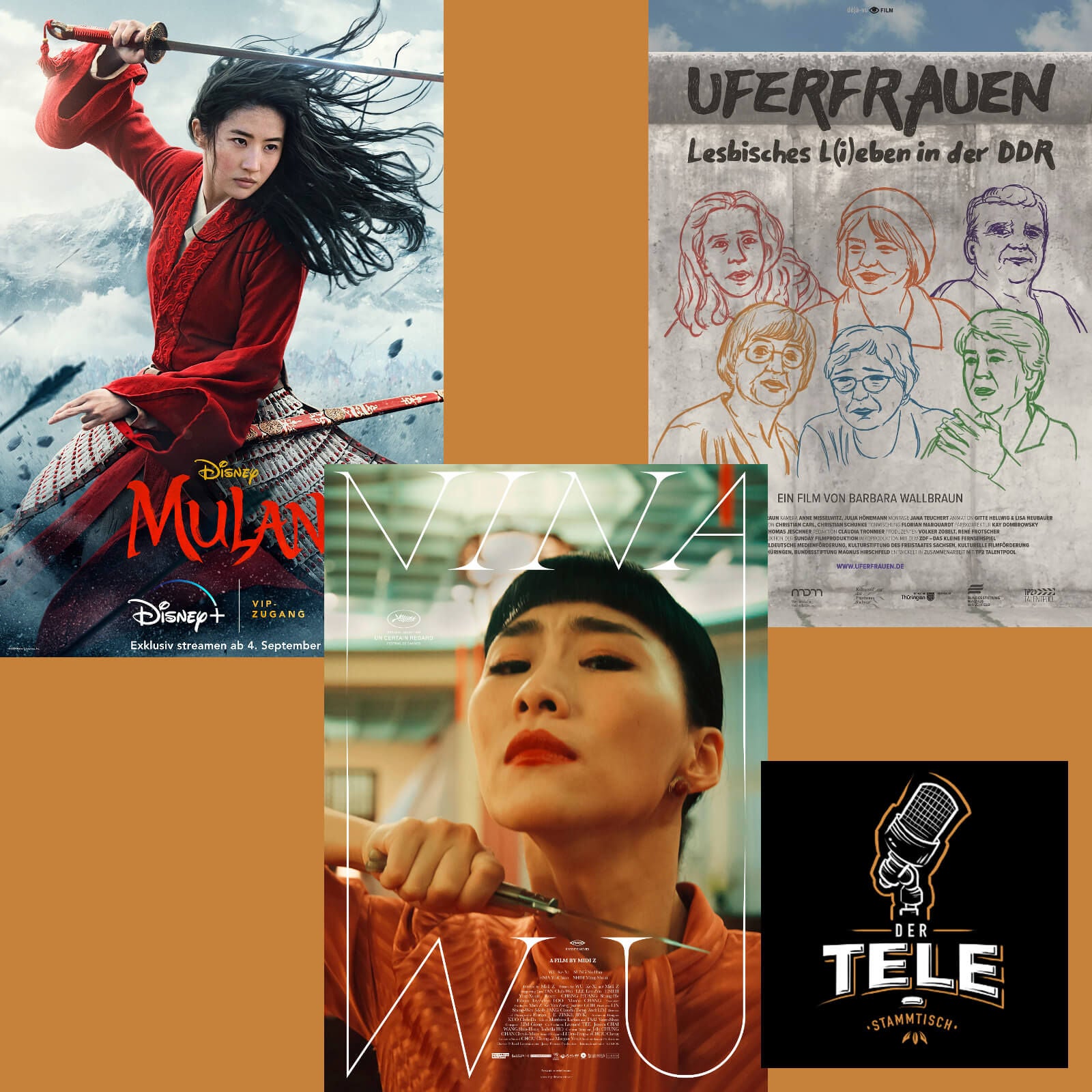 "Mulan", "Nina Wu" und "Uferfrauen"