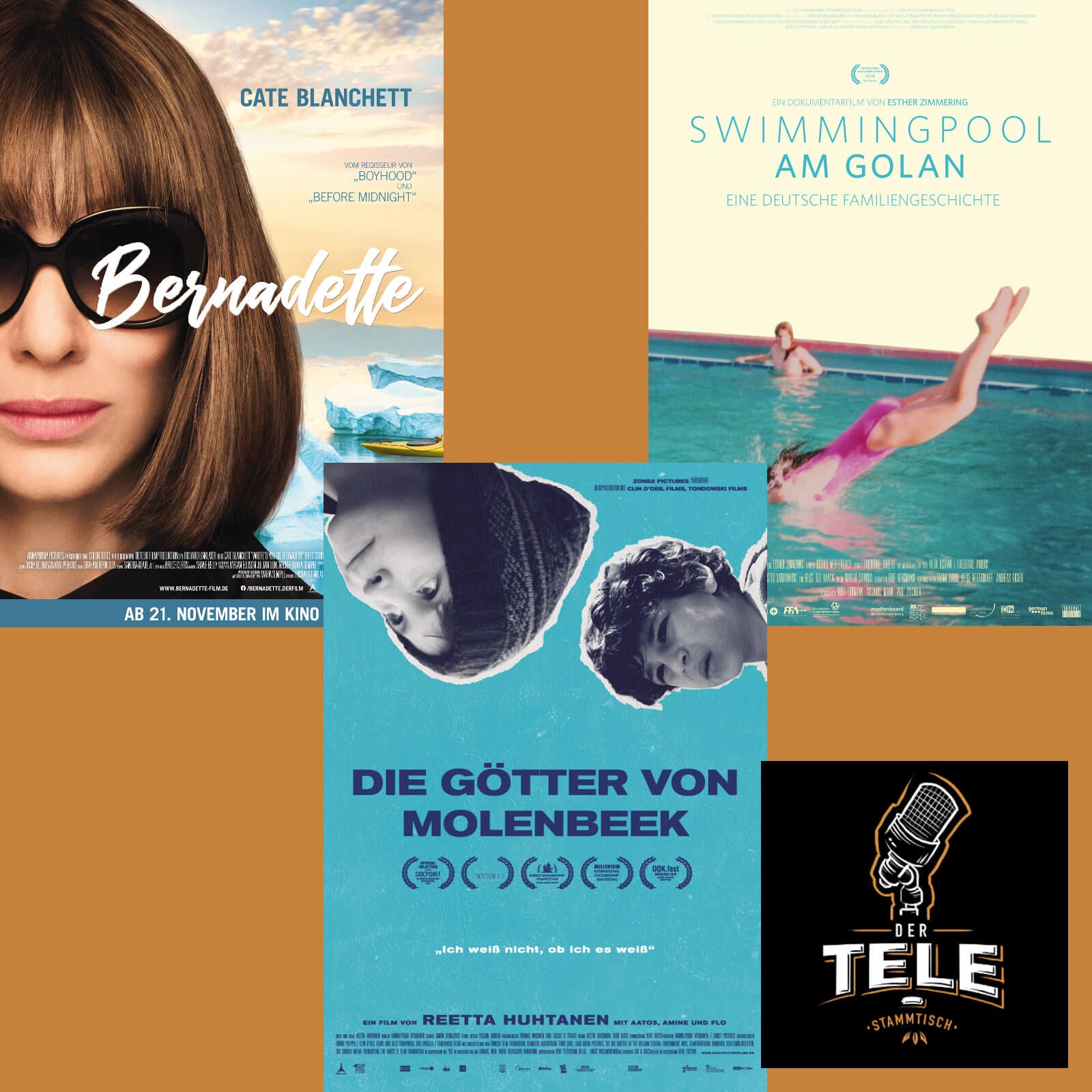 Reviews - "Bernadette", "Die Götter von Molenbeek" und "Swimmingpool Am Golan"