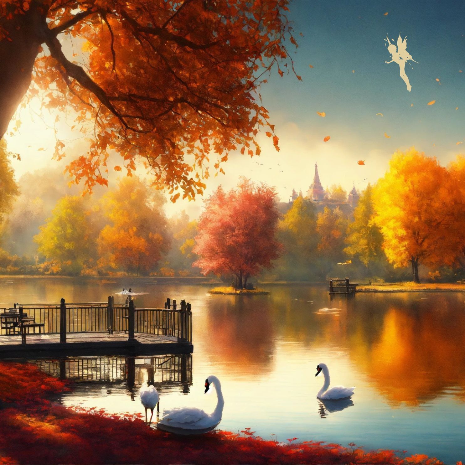 Schwanensee im Herbstpark: Meditative Traumreise zur Regeneration & zum Einschlafen