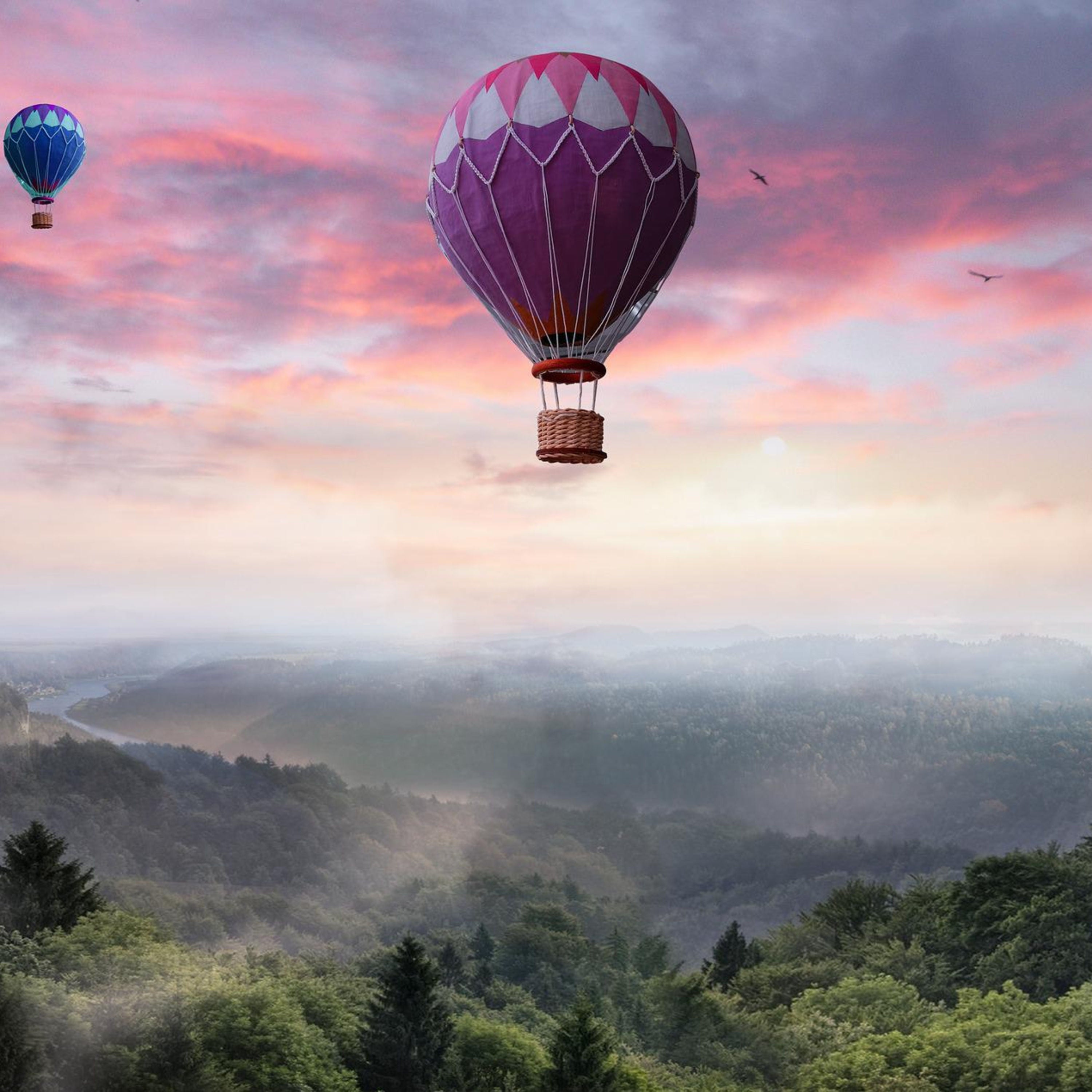 Flug im Heißluftballon