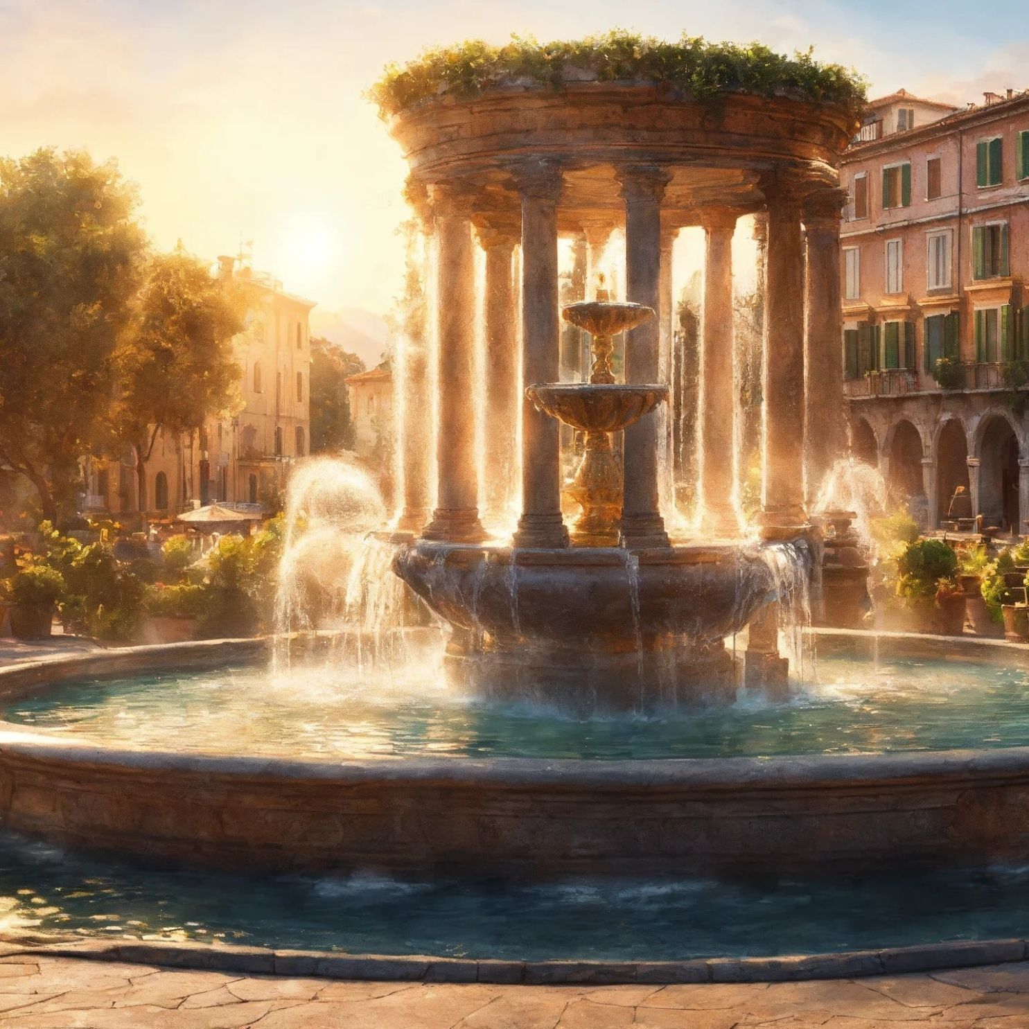 Dolce Mattina: Zeitlupenspringbrunnen