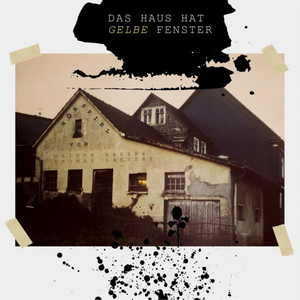 Das Haus hat gelbe Fenster