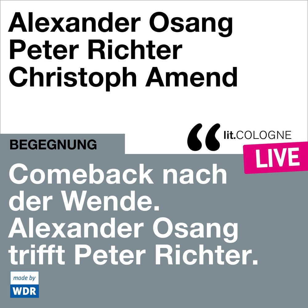 Comeback nach der Wende. Alexander Osang trifft Peter Richter - lit.COLOGNE live