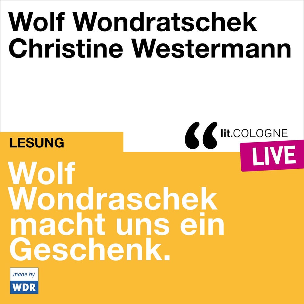 Wolf Wondratschek macht uns ein Geschenk. - lit.COLOGNE live