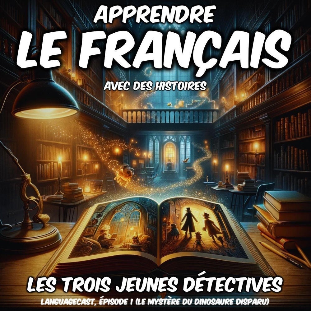 Apprendre le français avec des histoires: Les Trois Jeunes Détectives, épisode 1 (Le mystère du dinosaure disparu)