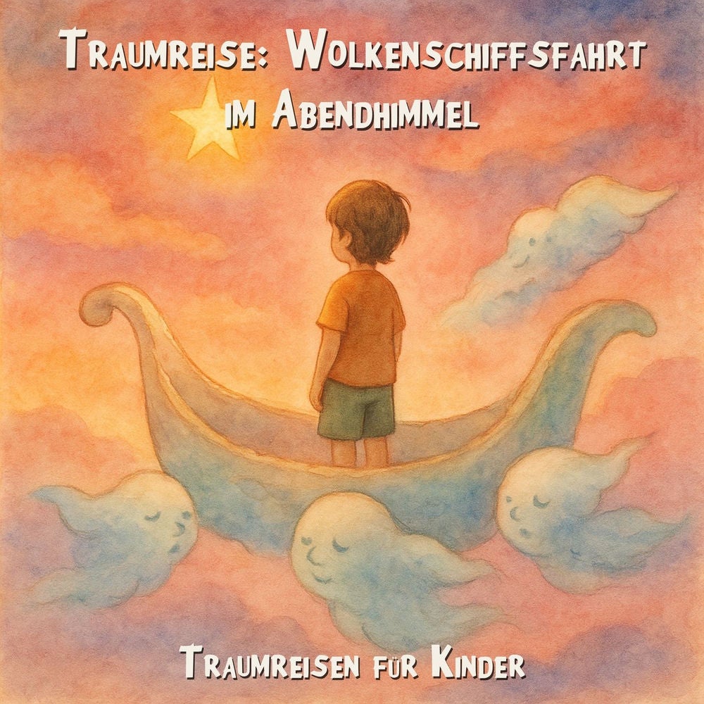 Traumreise: Wolkenschiffsfahrt im Abendhimmel