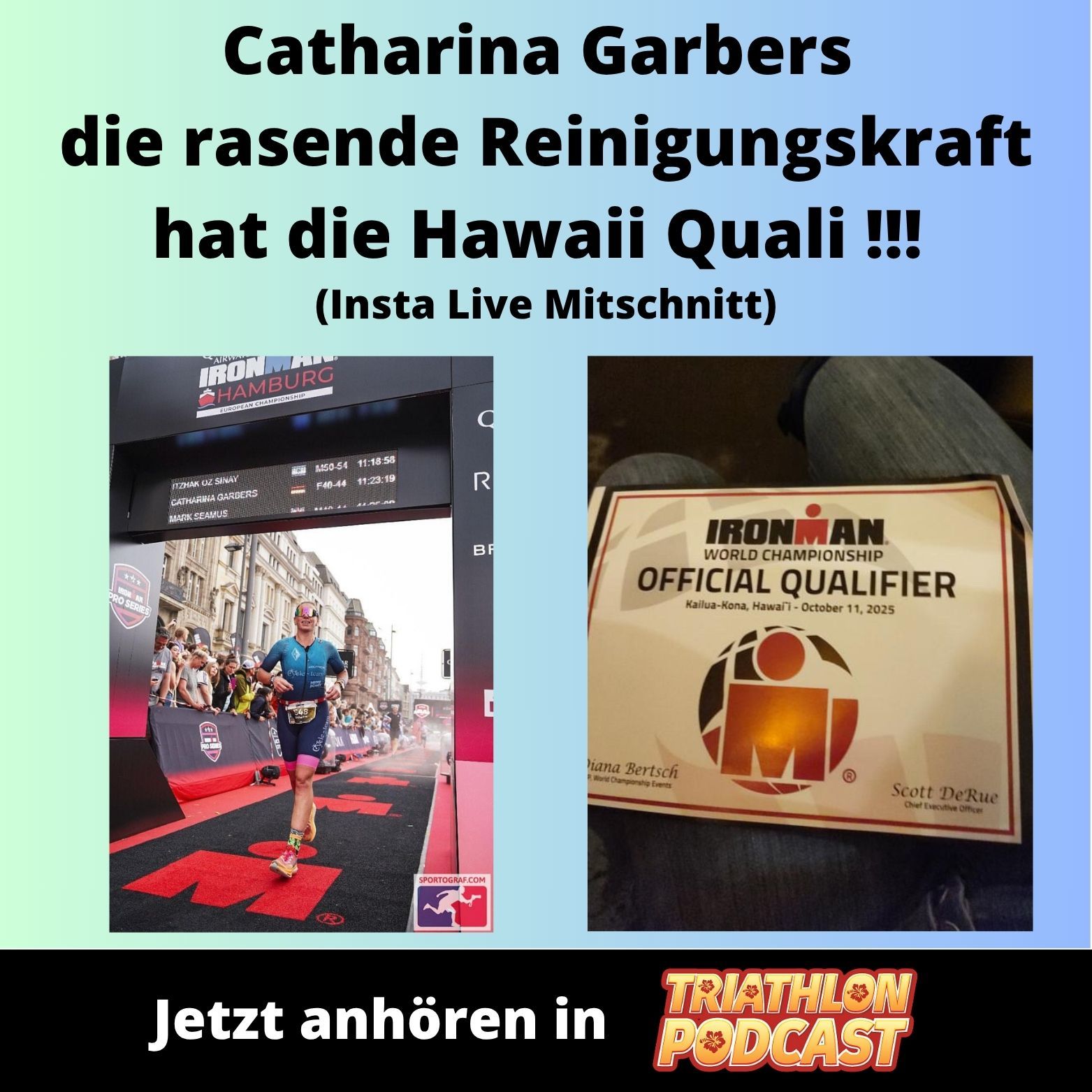 Catharina Garbers - die rasende Reinigungskraft hat sich für Hawaii 2025 qualifiziert (Insta Live Mitschnitt)