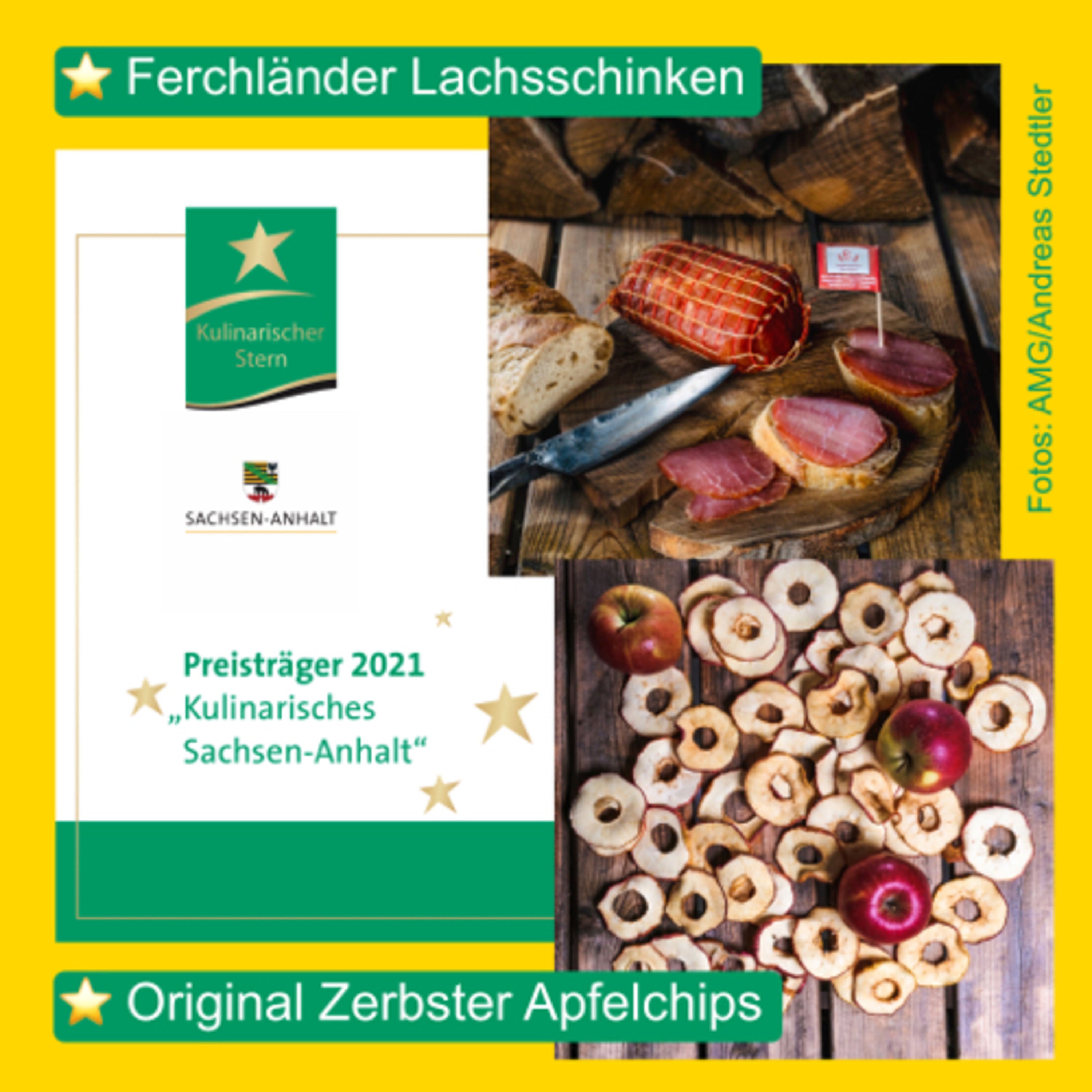 Ferchländer Lachsschinken & Zerbster Apfelchips - Kulinarische Sterne 2021