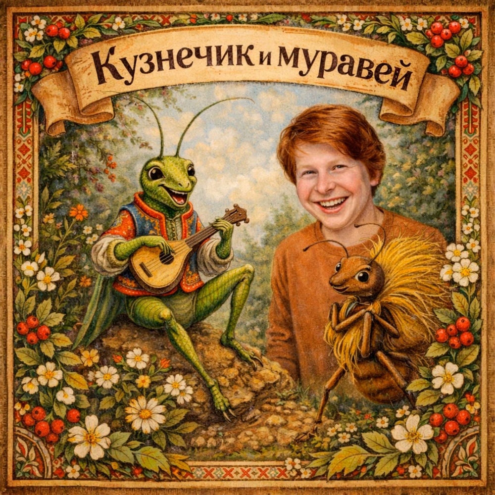 Кузнечик и муравей