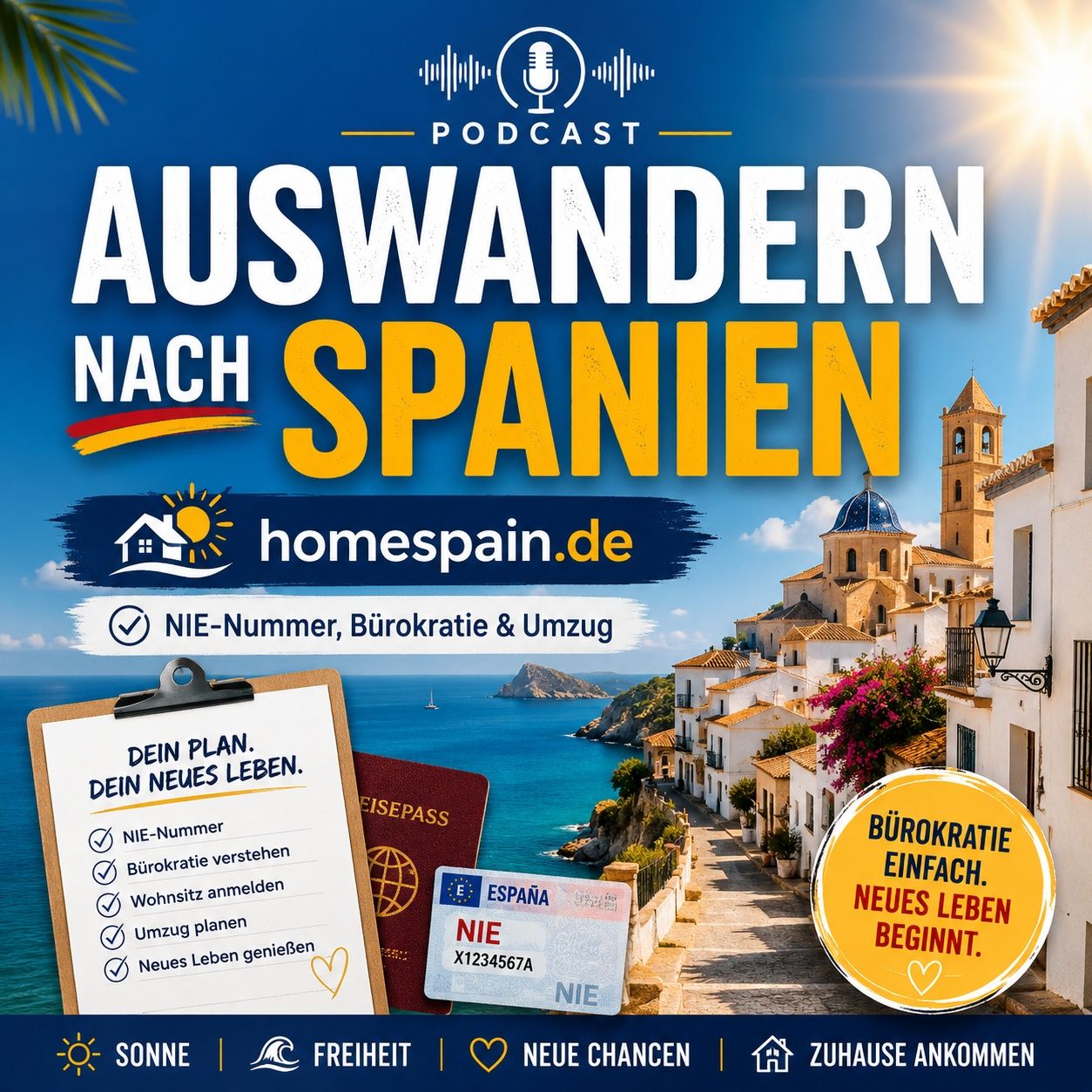 Auswandern nach Spanien: Mit homespain.de sicher durch Bürokratie, NIE-Nummer & Umzug