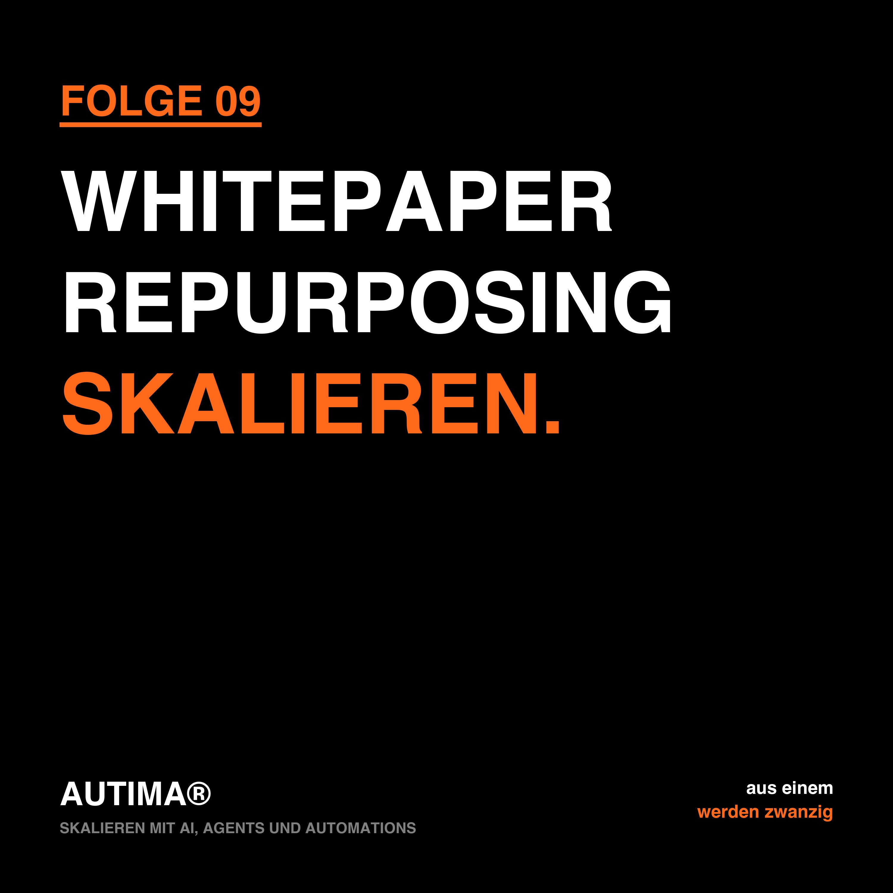 Folge 9: Skalieren mit AI, Agents und Automations: Whitepaper und Content-Repurposing