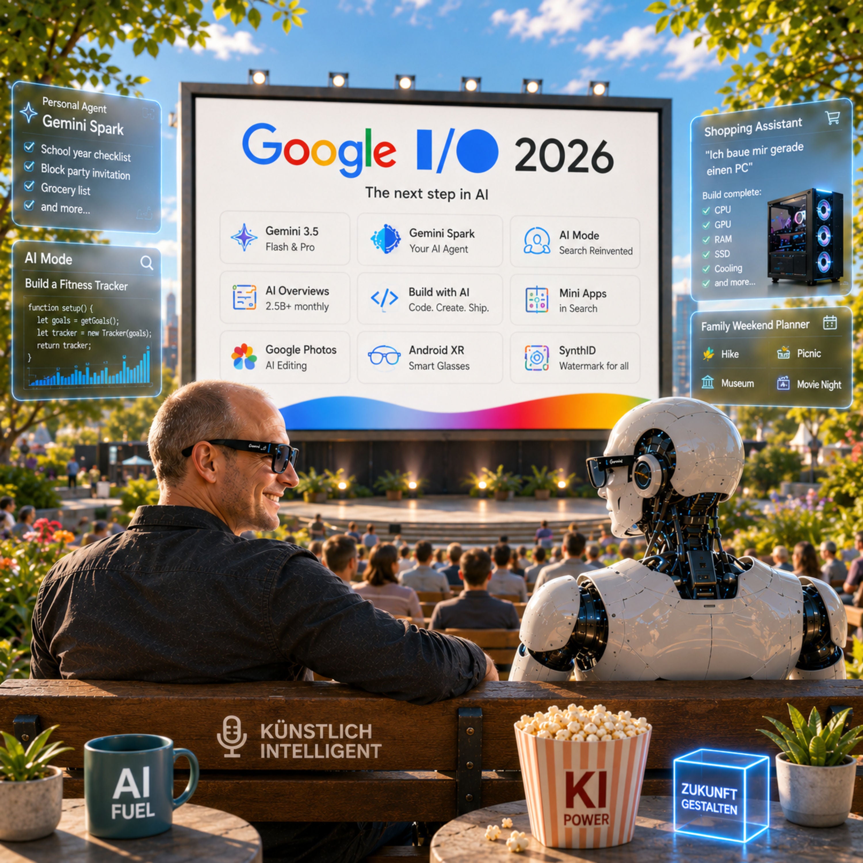 Google I/O 2026: KI Brille, Gemini 3.5, SynthID, AI Mode & AI Overviews, Antigravity und mehr | Ex OpenAI Forscher Andrey Karpathy geht zu Anthropic | Cohere Modell | Deekseep baut Claude Code nach