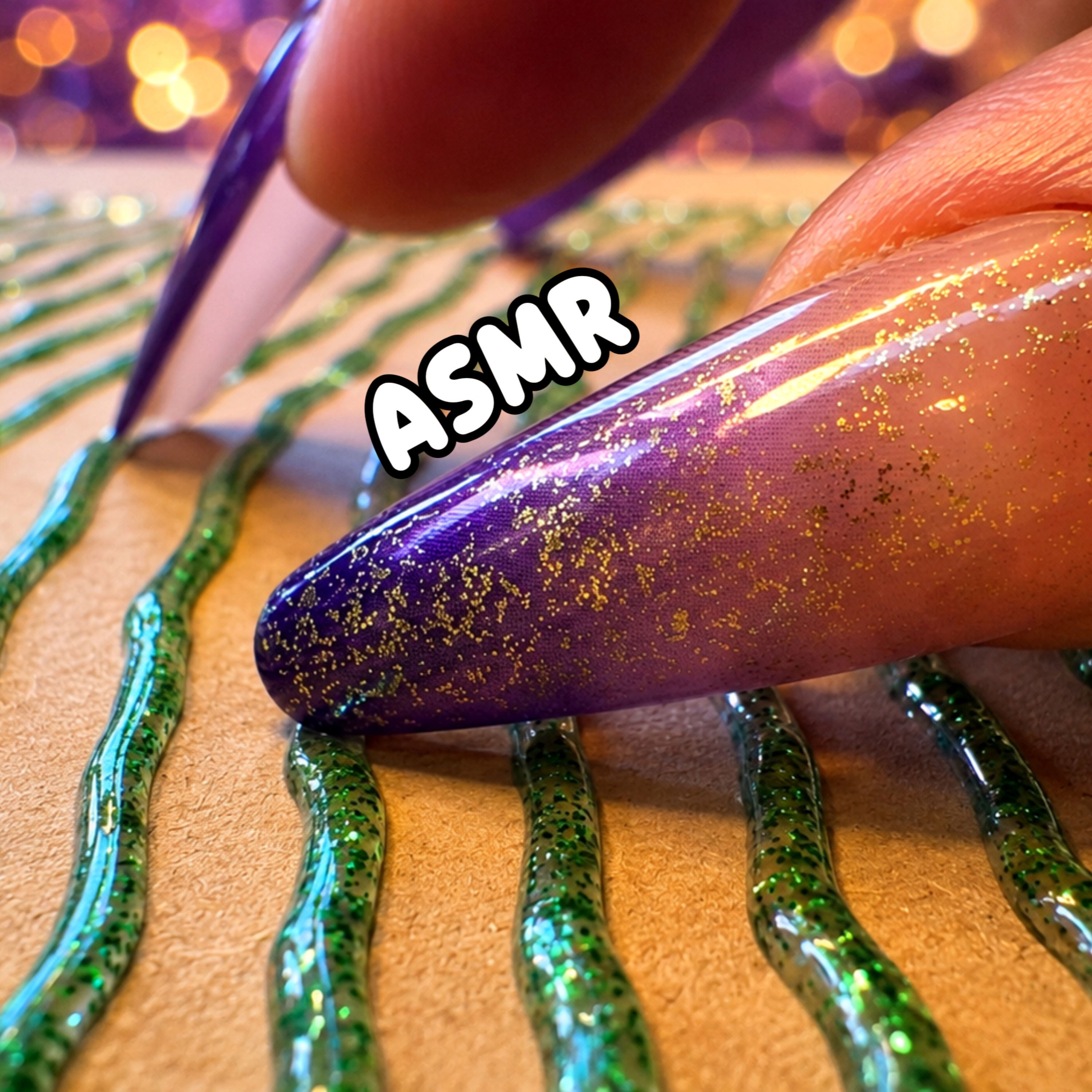 HOT Glitter Glue ASMR Fidget Board + Fake Nails ✨ SUPER Tingly Sounds!