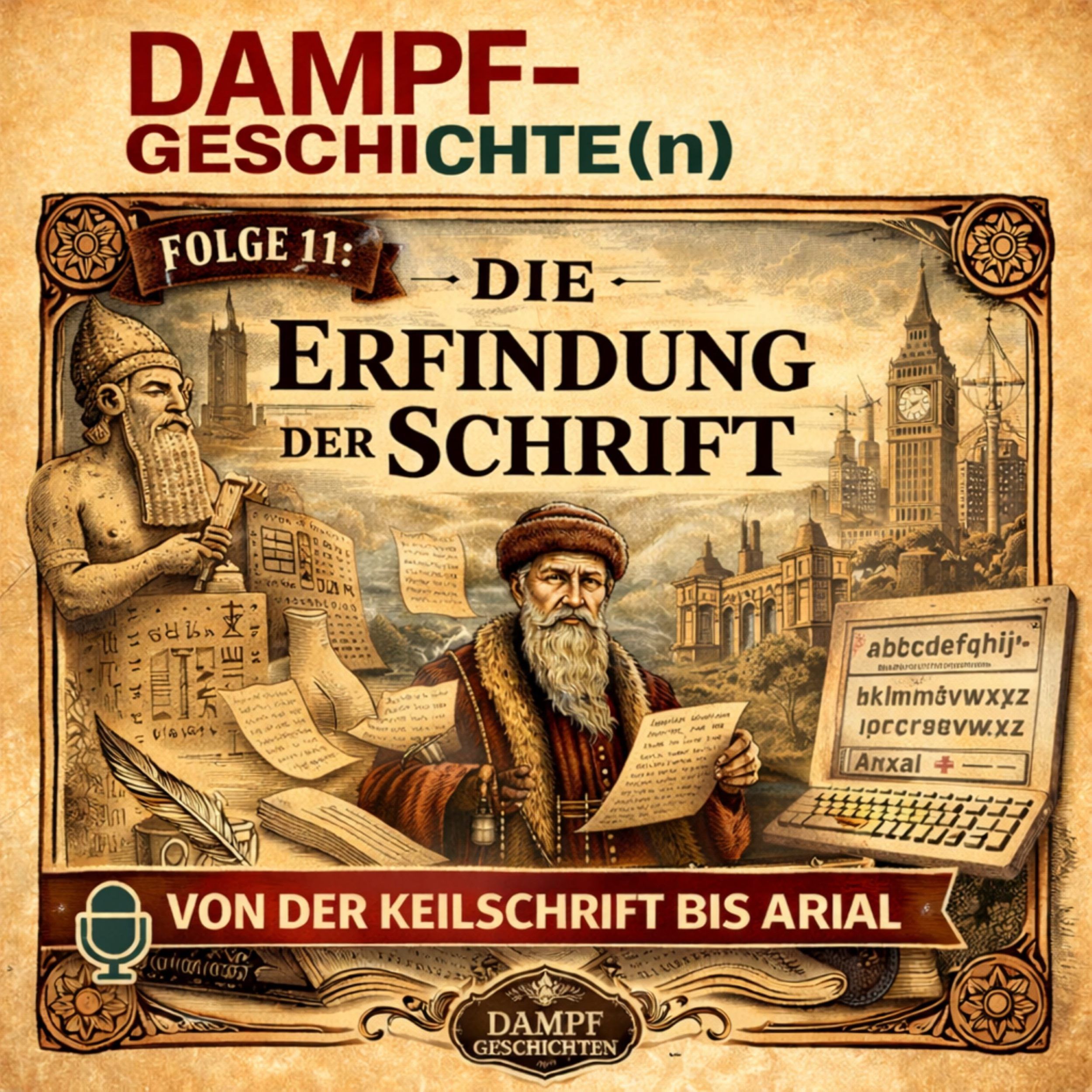Dampfgeschichten Teil 11 : Die Erfindung der Schrift von der Keilschrift bis Arial
