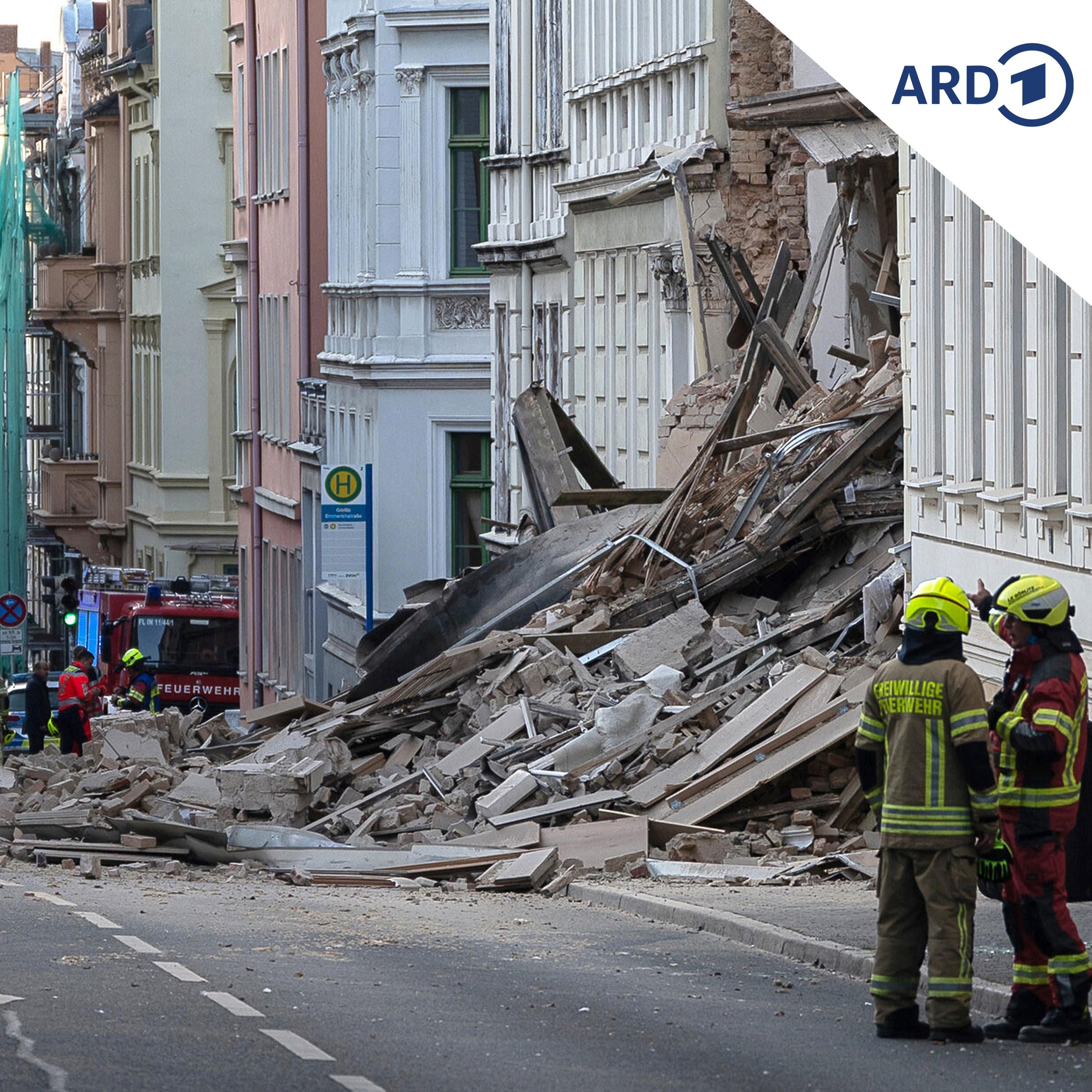 Schwierige Rettungsarbeiten nach Hauseinsturz in Görlitz
