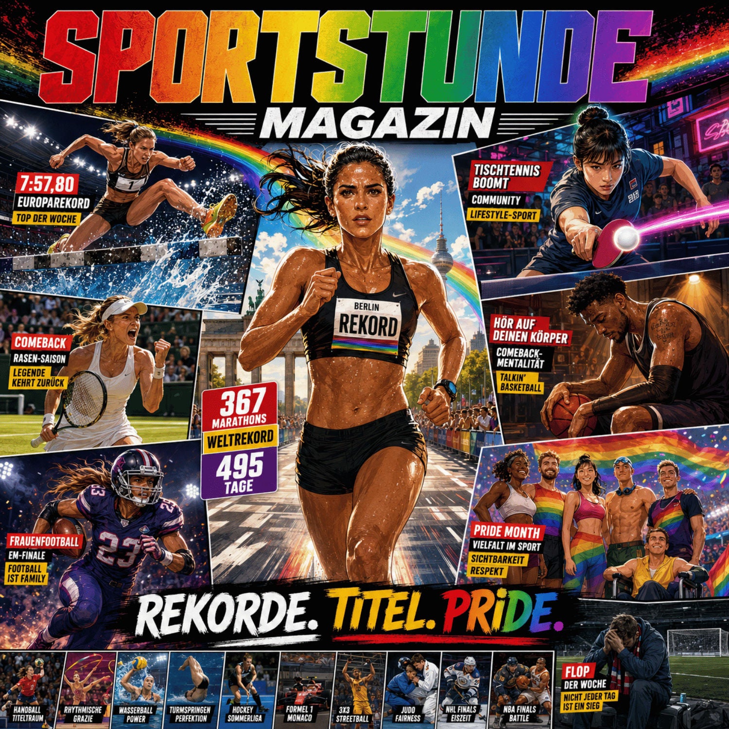 Weltrekord, Titelregen, Tischtennis-Boom und Pride Month im Sport