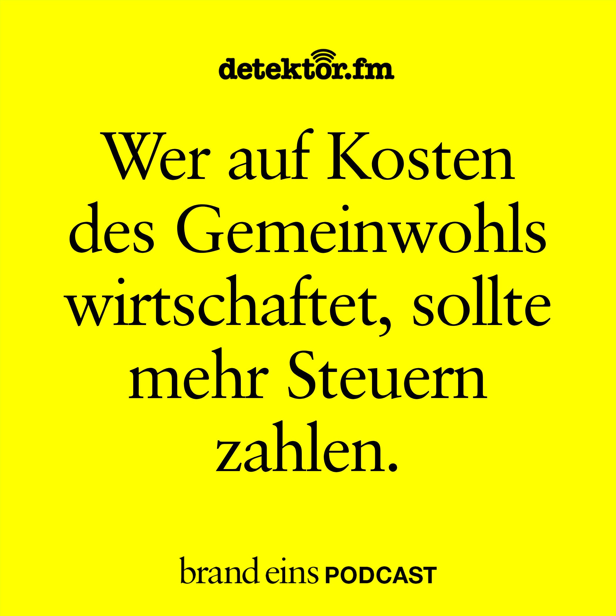 Wer auf Kosten des Gemeinwohls wirtschaftet, sollte mehr Steuern zahlen.