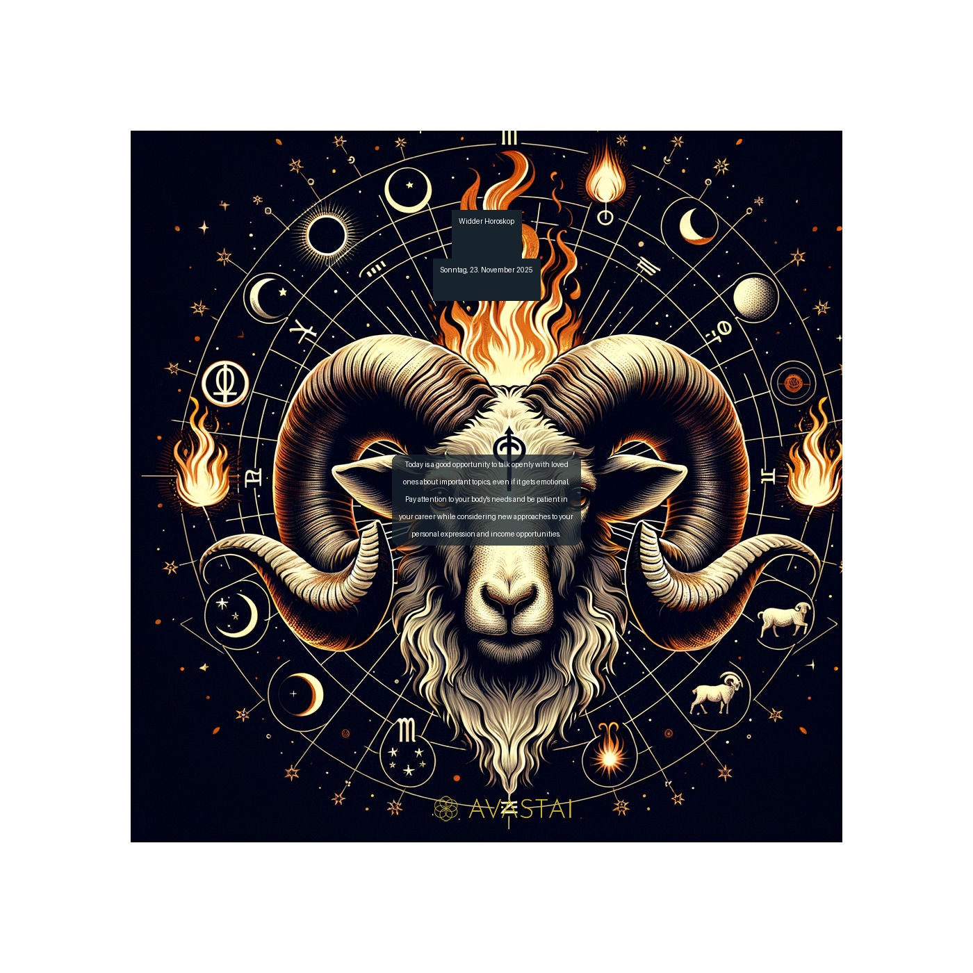 Widder Horoskop für den Sonntag, 23. November 2025: