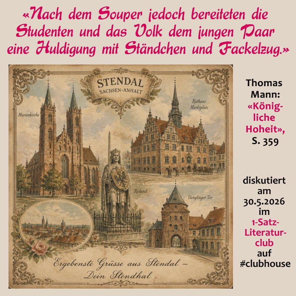 «Nach dem Souper bereiteten die Studenten und das Volk dem jungen Paar eine Huldigung mit Ständchen und Fackelzug.»