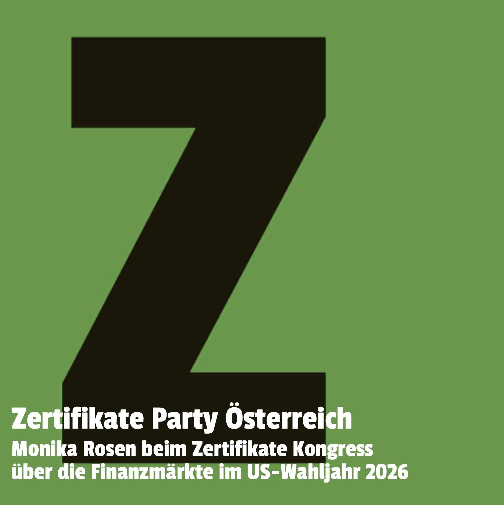 Zertifikate Party Österreich: Monika Rosen beim Zertifikate Kongress über die Finanzmärkte im US-Wahljahr 2026