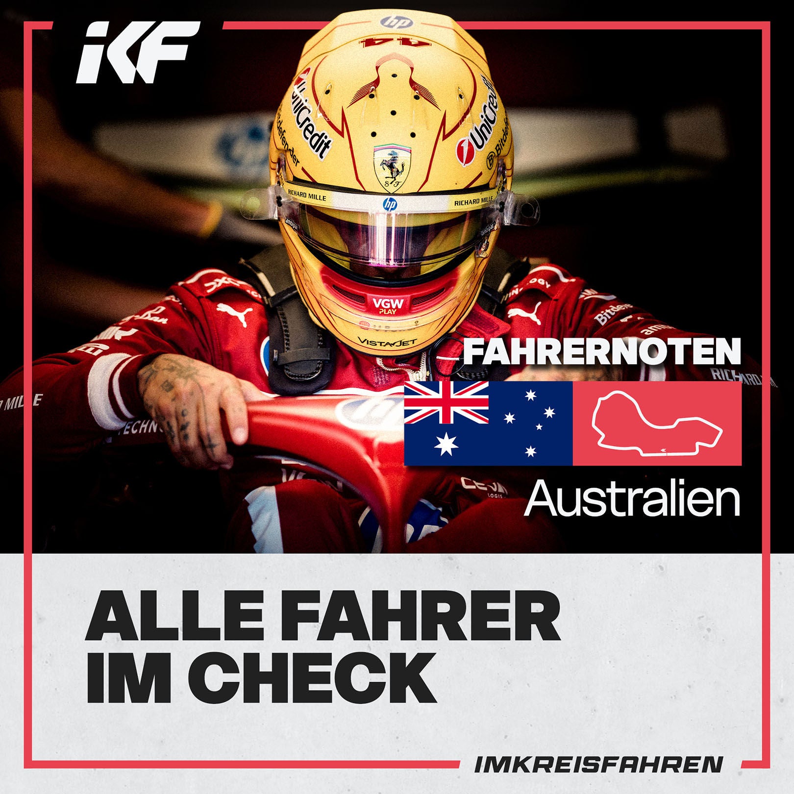 Die Fahrernoten zum Australien-GP