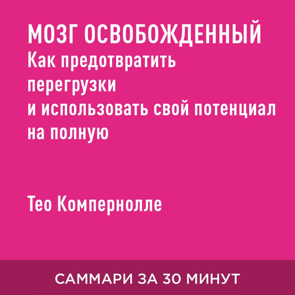 Мозг освобожденный. Как предотвратить перегрузки и использовать свой потенциал на полную (краткое изложение)