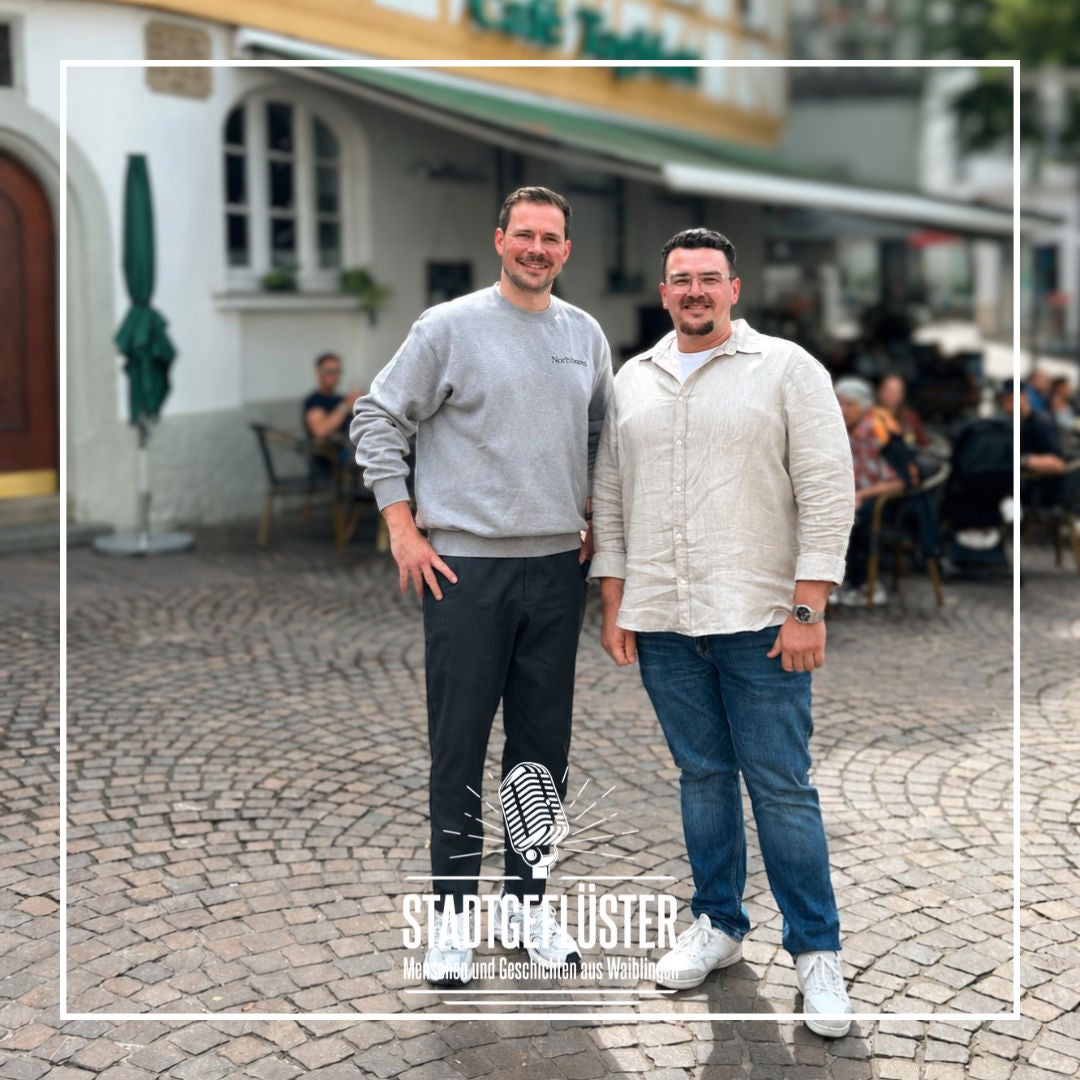 Mit Besim Nreca vom Café Tagblatt am Waiblinger Marktplatz