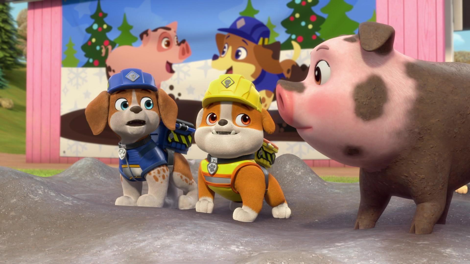Die Crew baut eine Eislaufbahn