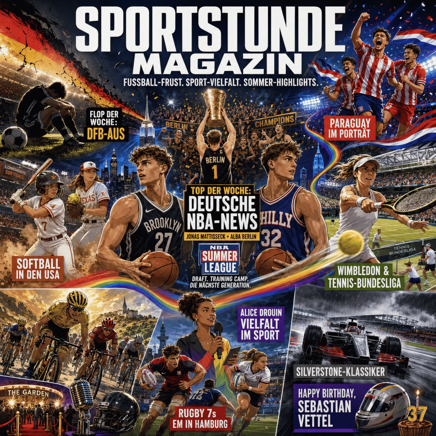 DFB-Frust, Paraguay-Porträt, deutsche NBA-News und große Sportmomente im Juli