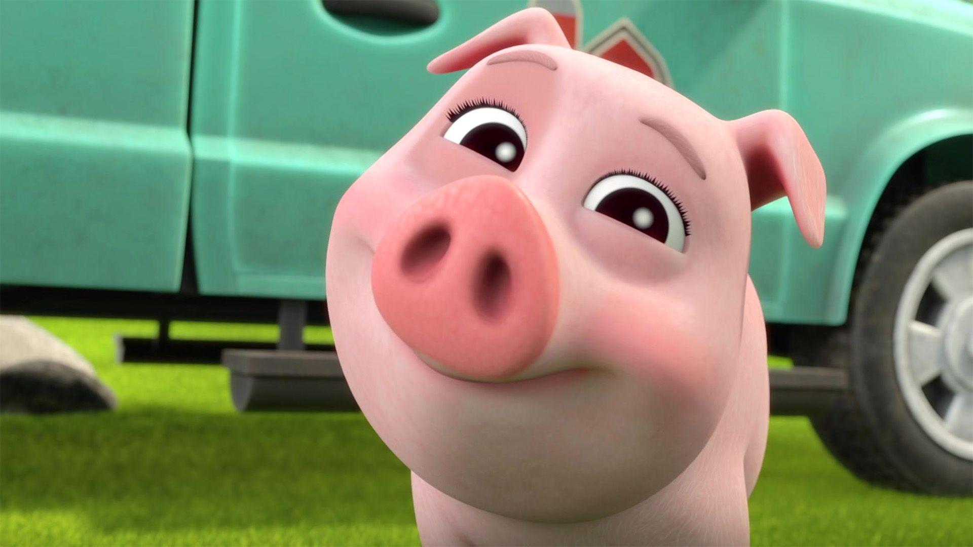 Die Crew baut einen Schweinestall