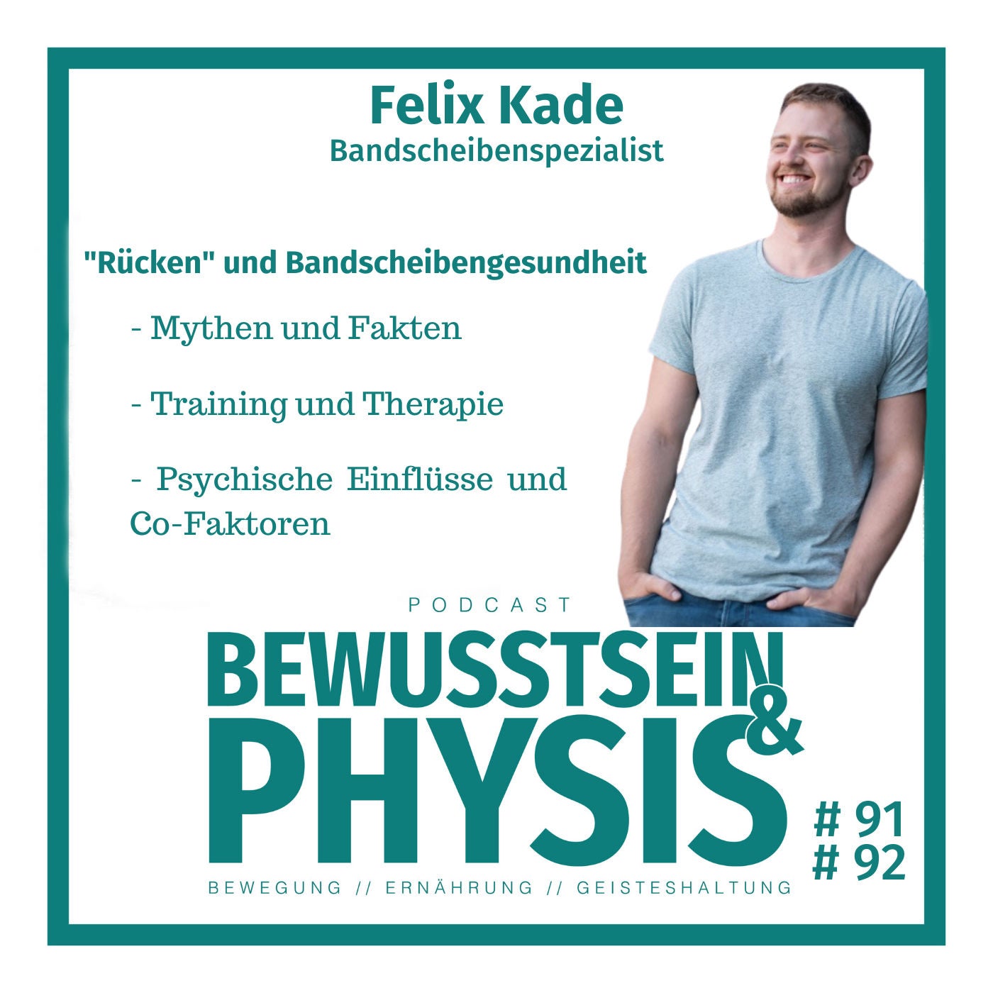 92 2/2 Felix Kade - Bandscheiben und Rückengesundheit, warum deine Psyche sich auf Schmerzen auswirken kann und Bandscheiben-Vorfälle heilen können sowie vieles mehr