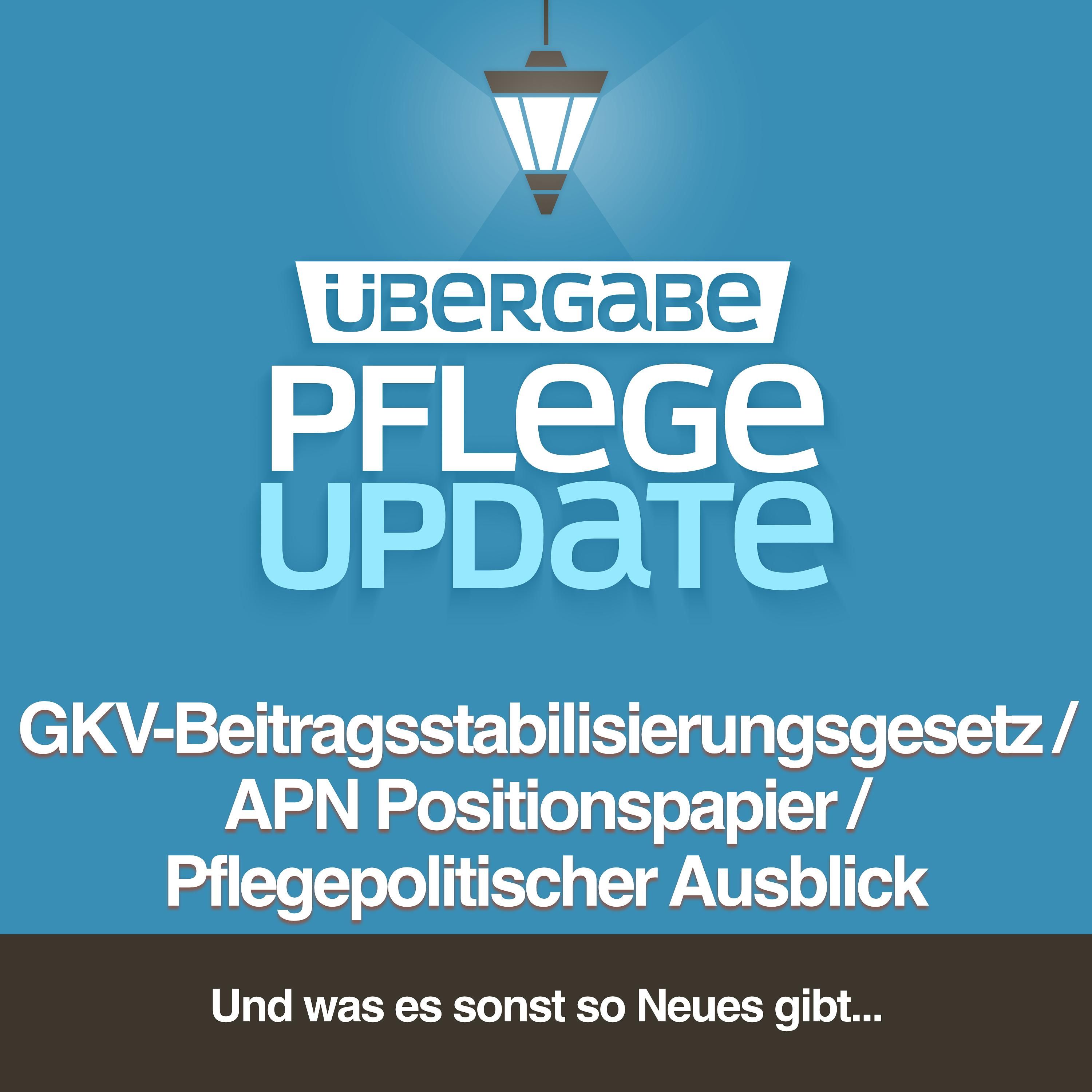 PU123 - GKV-Beitragssatzstabilisierungsgesetz / APN Positionspapier / Pflegepolitischer Ausblick