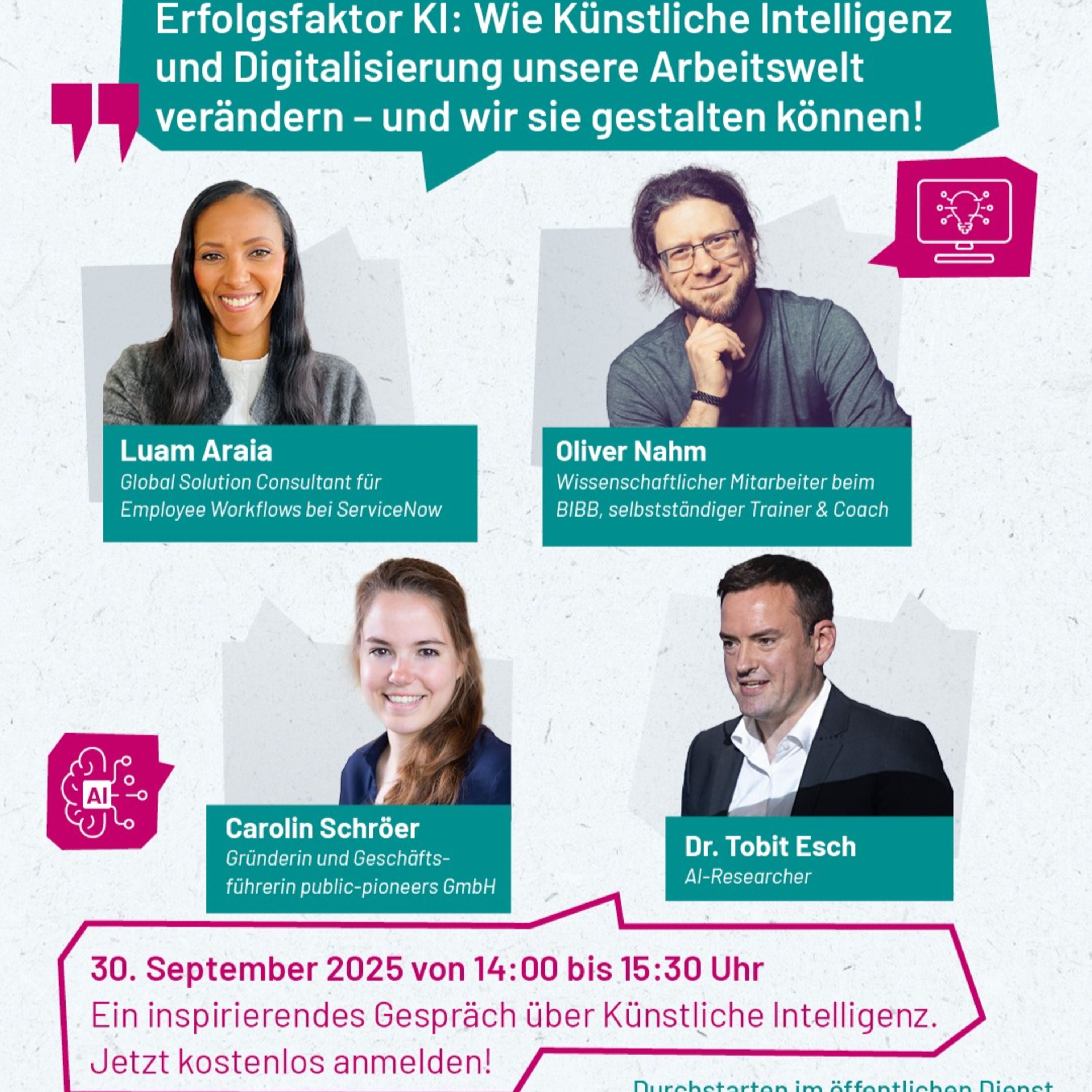 Erfolgsfaktor KI: Wie Künstliche Intelligenz und Digitalisierung unsere Arbeitswelt verändern – und wir sie gestalten können - 3. Online-Expertenforum
