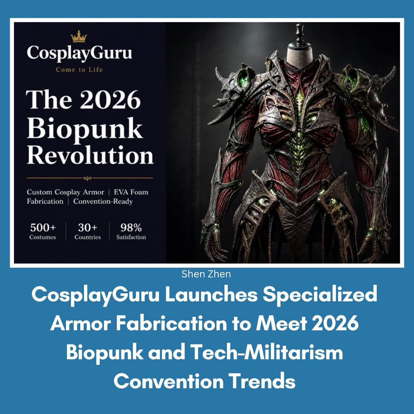 CosplayGuru Launches Specialized Armor Fabrication to Meet 2026 Biopunk and Tech-Militarism Convention Trends