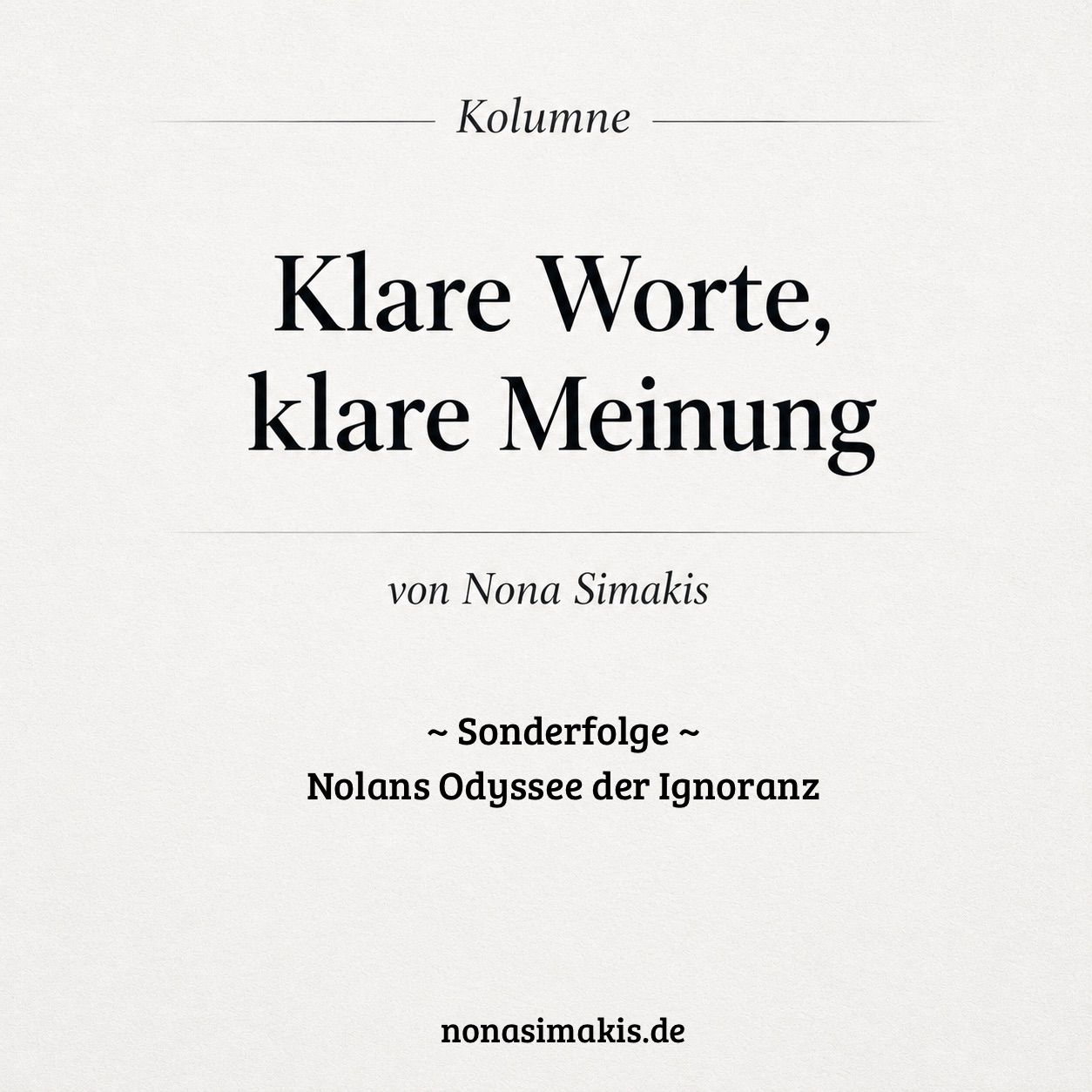 Nolans Odyssee der Ignoranz