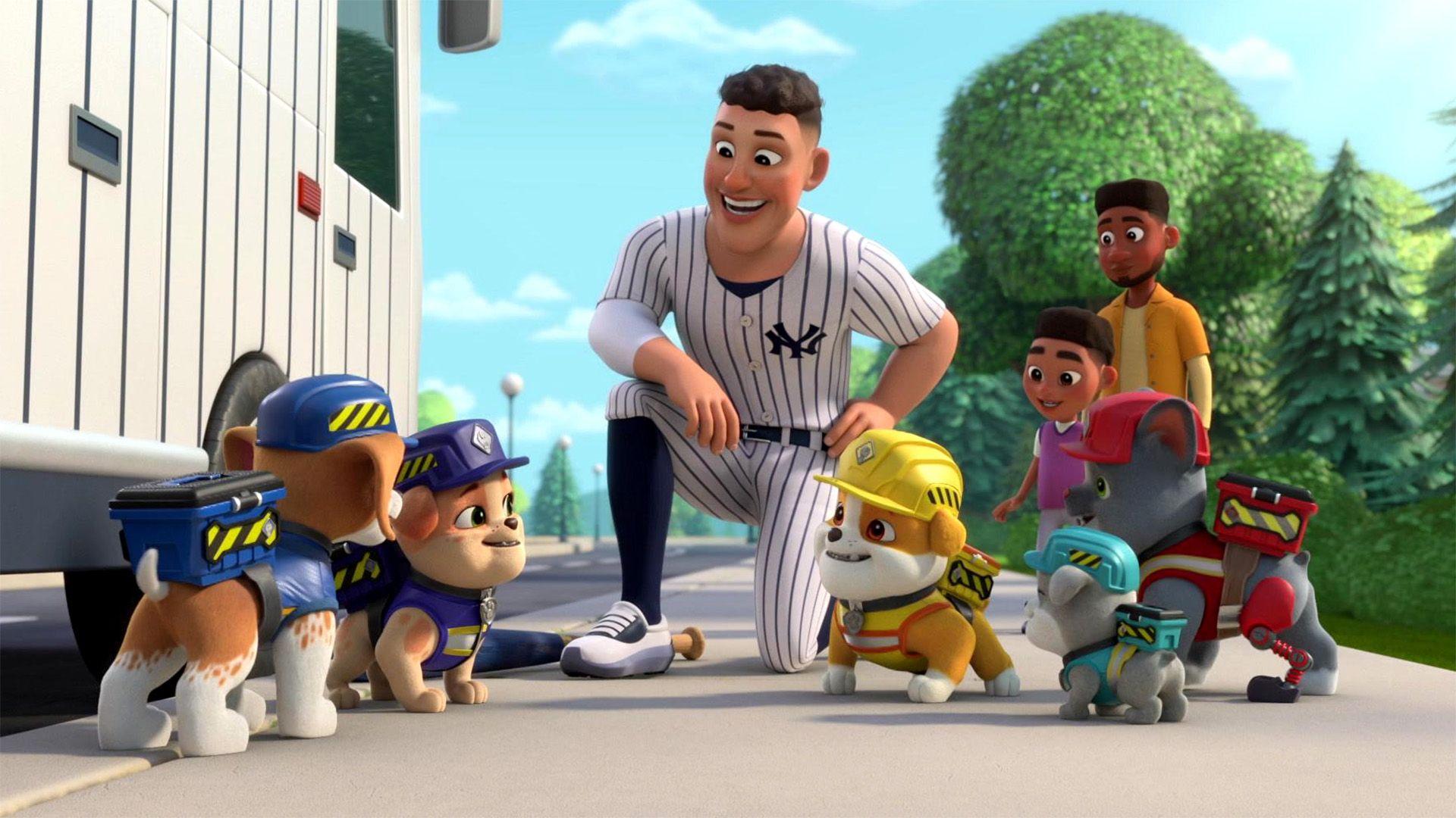 Die Crew baut ein Baseball-Stadion