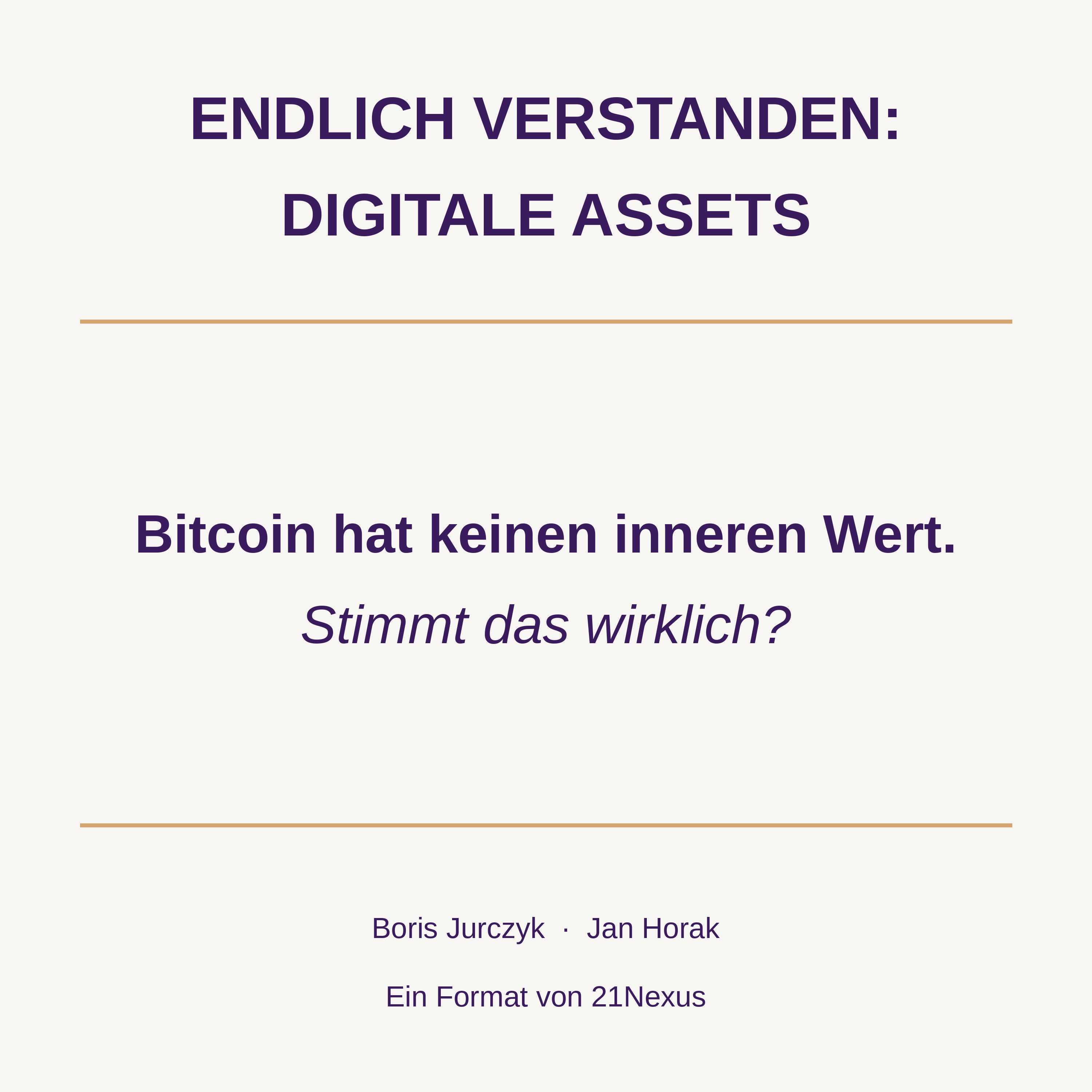 Bitcoin hat keinen inneren Wert. Stimmt das wirklich?