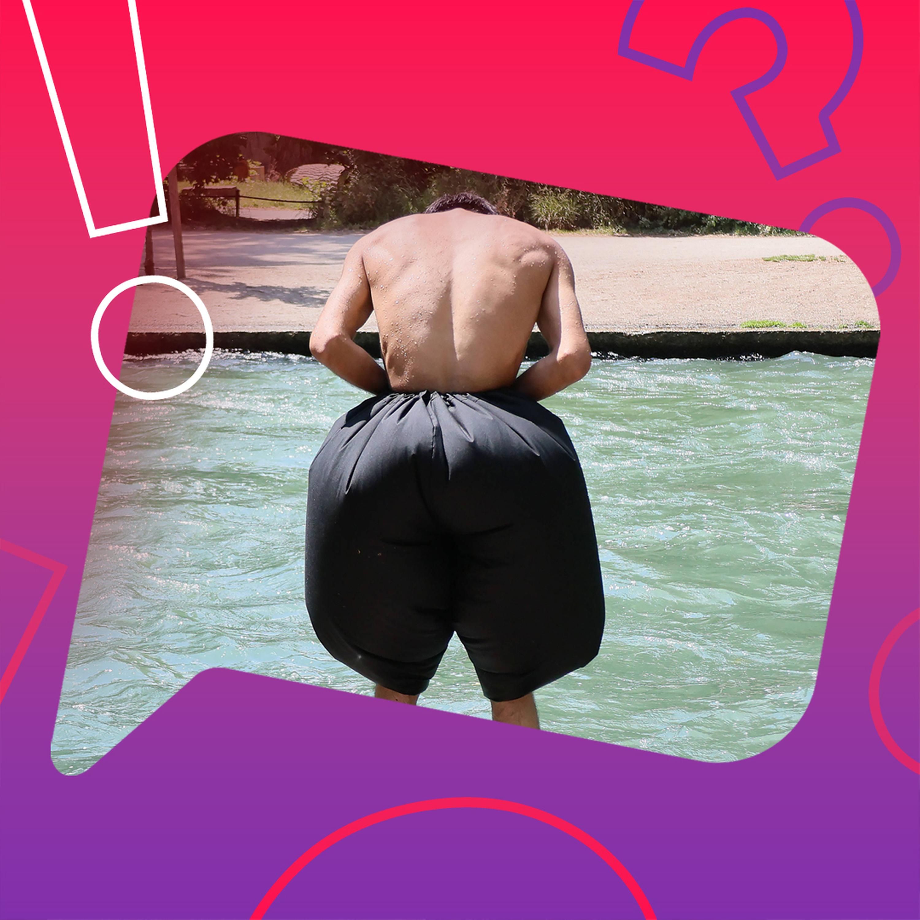 Kann eine Badehose 1,5 Liter Wasser aufnehmen?