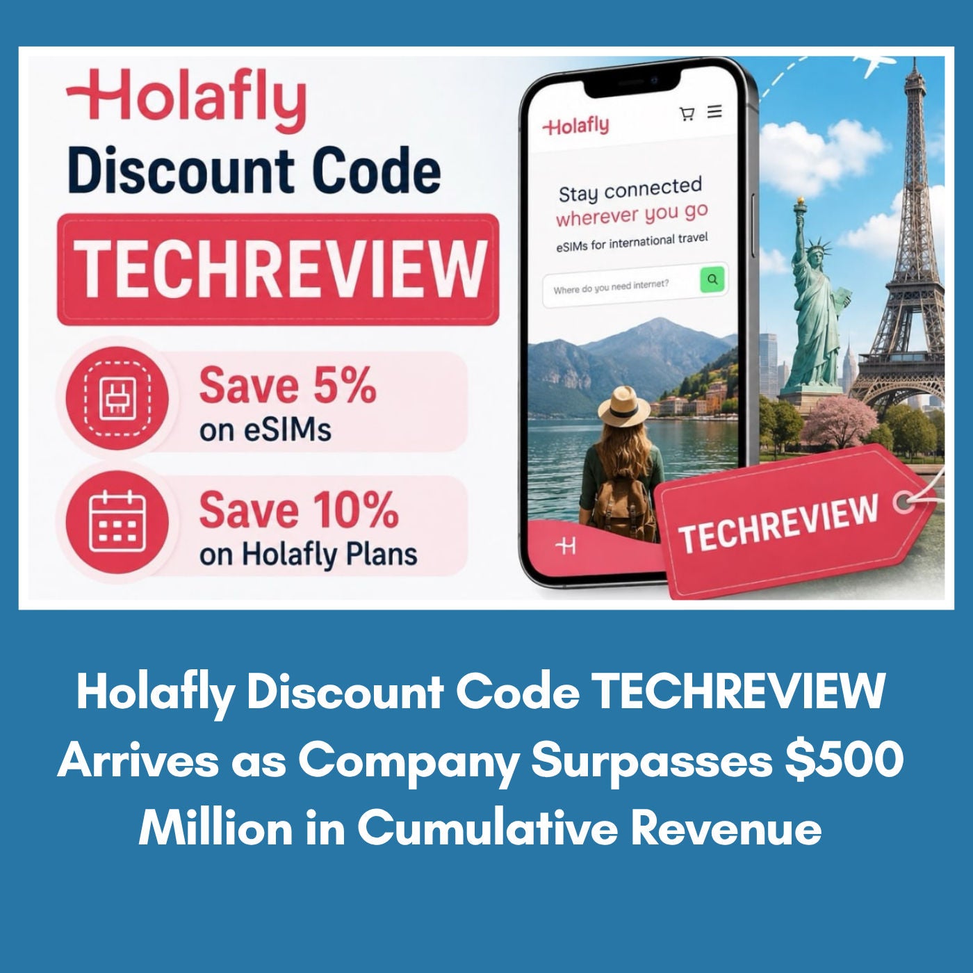Holafly Discount Code TECHREVIEW Arrives as Company Surpasses $500 Million in Cumulative Revenue