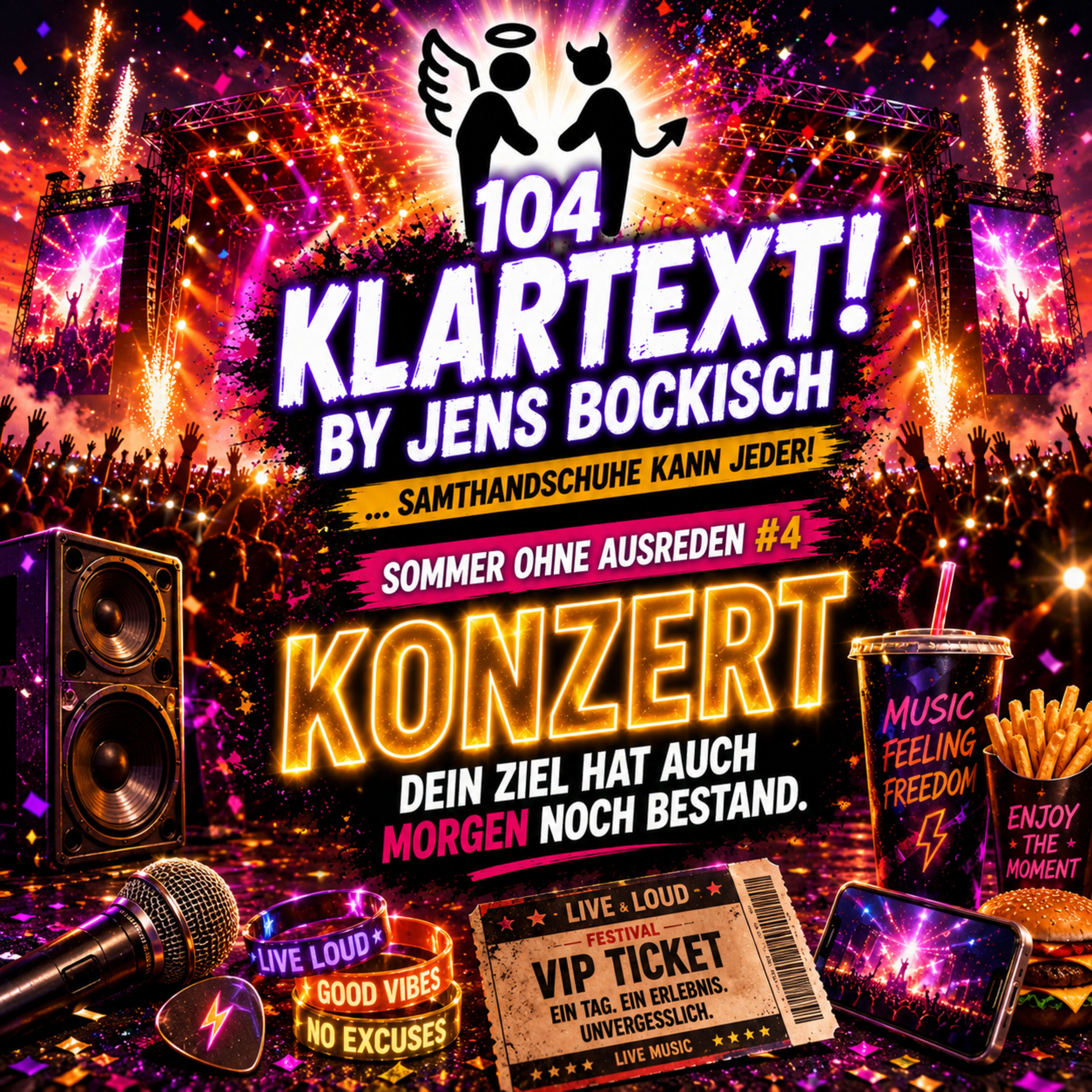 Folge 104 - Sommer ohne Ausreden #4: Konzert: Dein Ziel hat auch morgen noch Bestand.