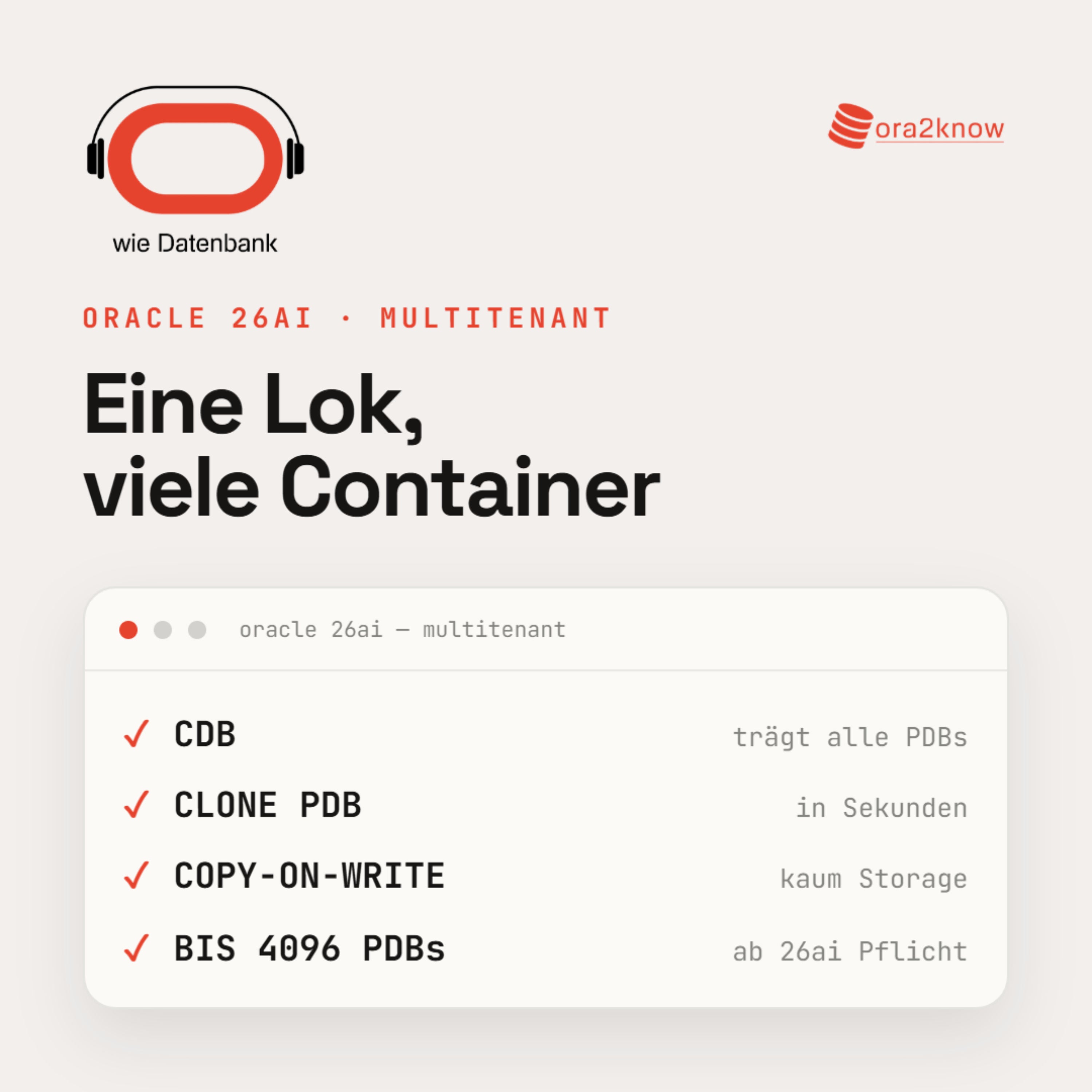 Oracle 26ai Multitenant - da führt kein Weg dran vorbei