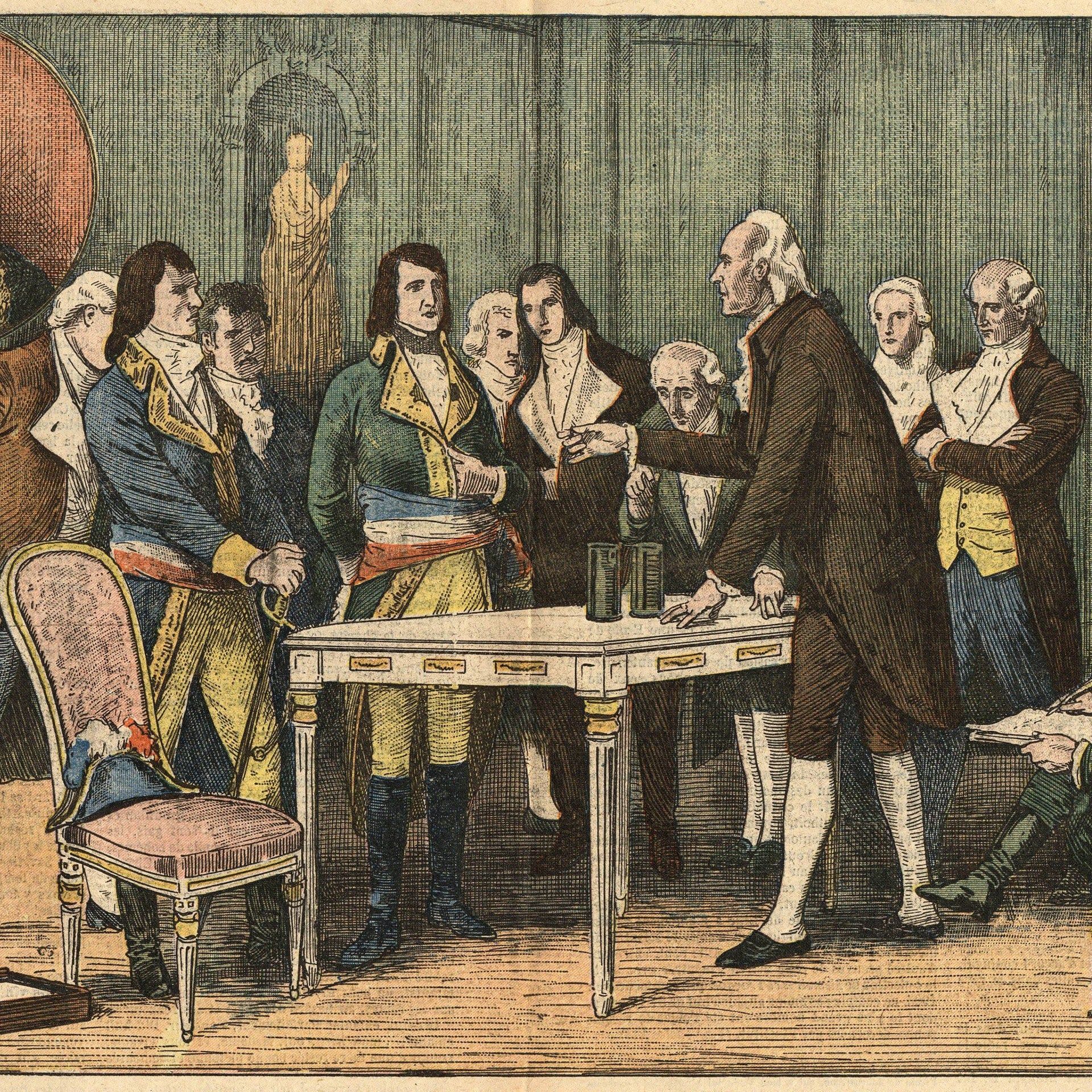 7.11.1801: Alessandro Volta demonstriert Napoleon seine Batterie