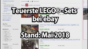Teuerste LEGO-Sets bei eBay (Stand Mai 2018)