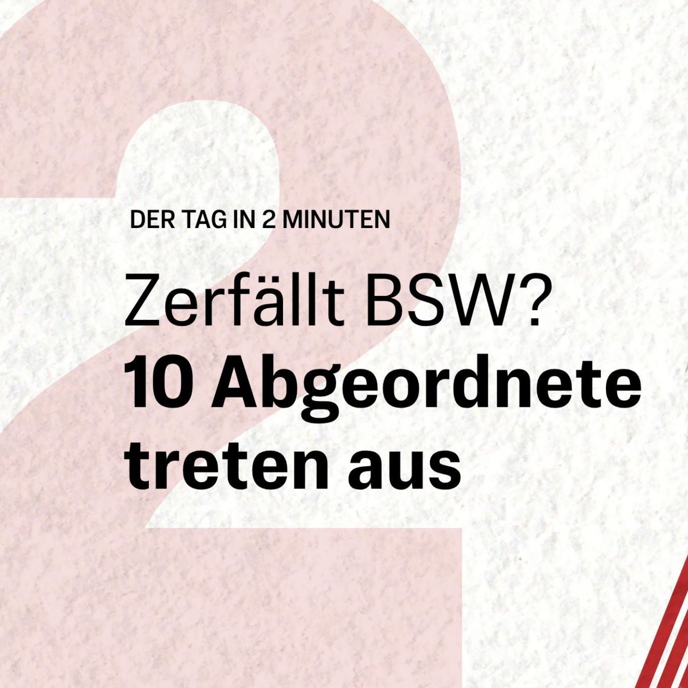 BSW vor der Spaltung? Zehn Abgeordnete treten aus | Der Tag in 2 Minuten