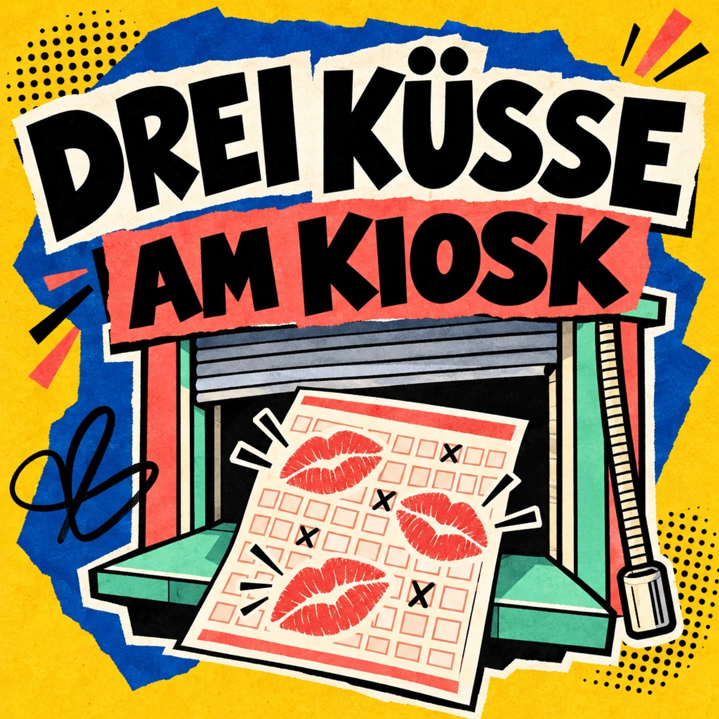 Drei Küsse am Kiosk