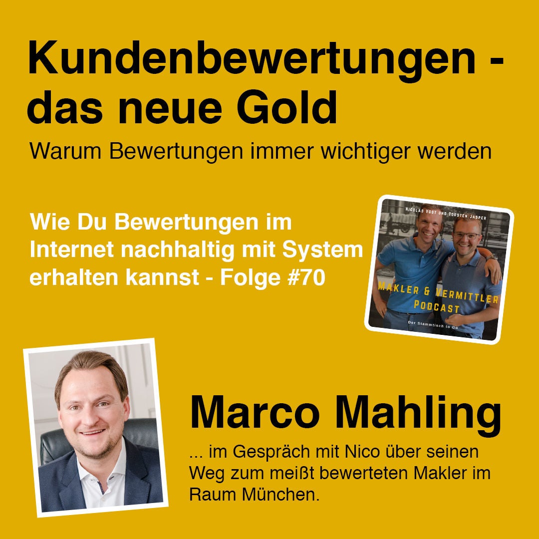 #70 Kundenbewertungen das neue Gold - Interview mit Marco Mahling