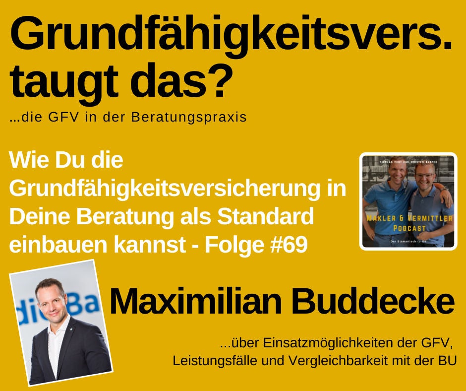#69 Grundfähigkeitsversicherung in der Beratungspraxis - Interview mit Maximilian Buddecke